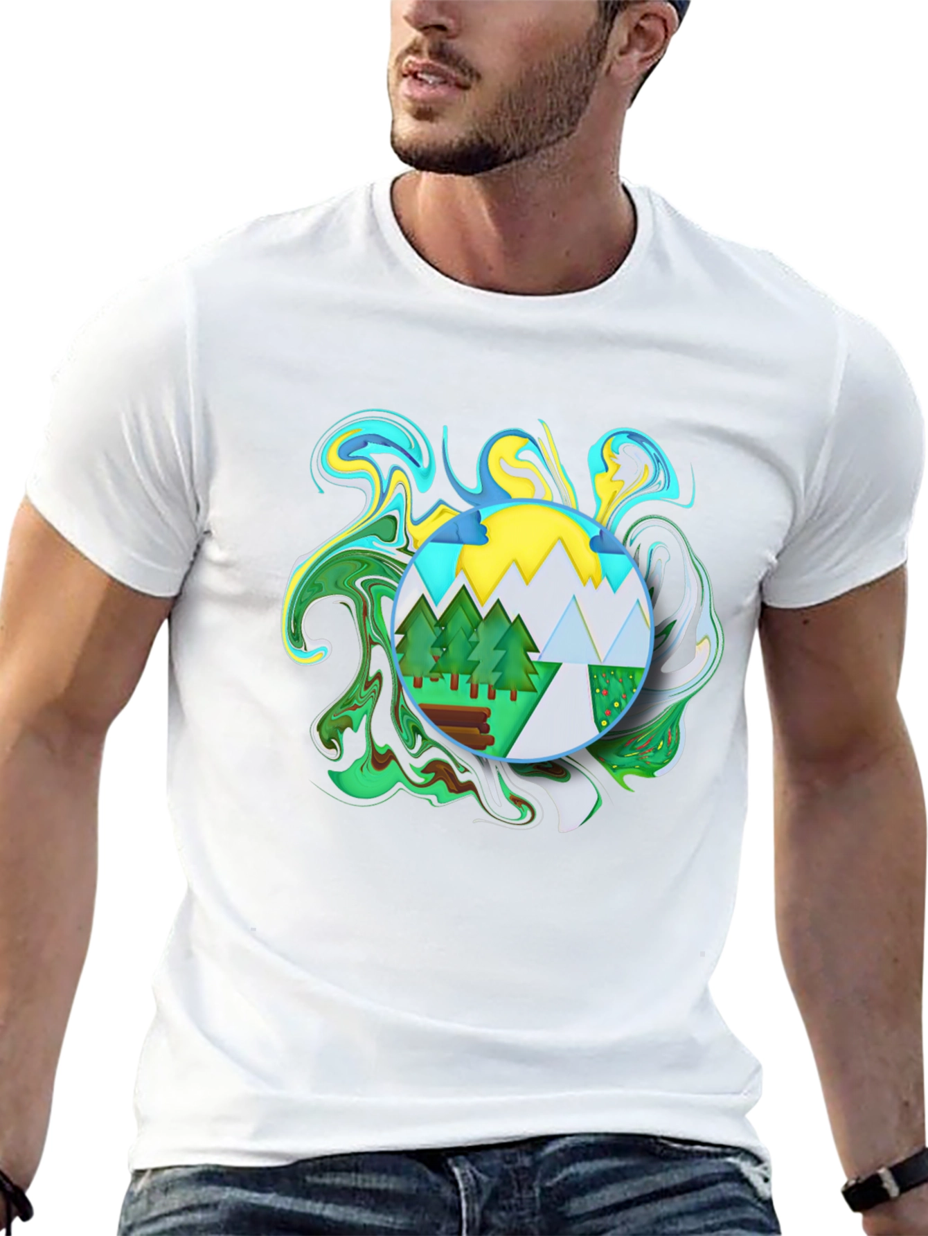Nature Swirl Graphic T-Shirt