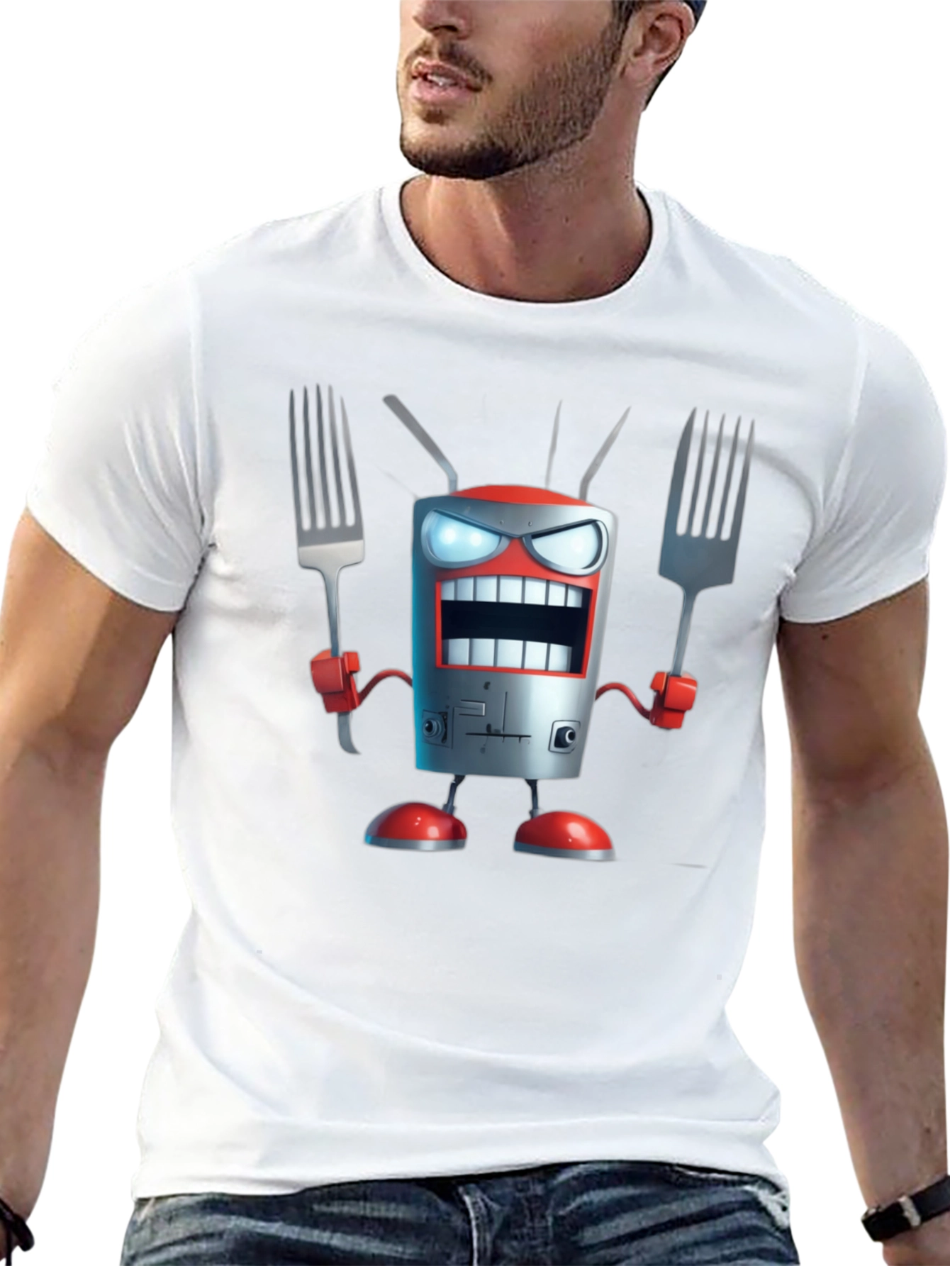 Robot Chef T-Shirt - Funny Cartoon Design
