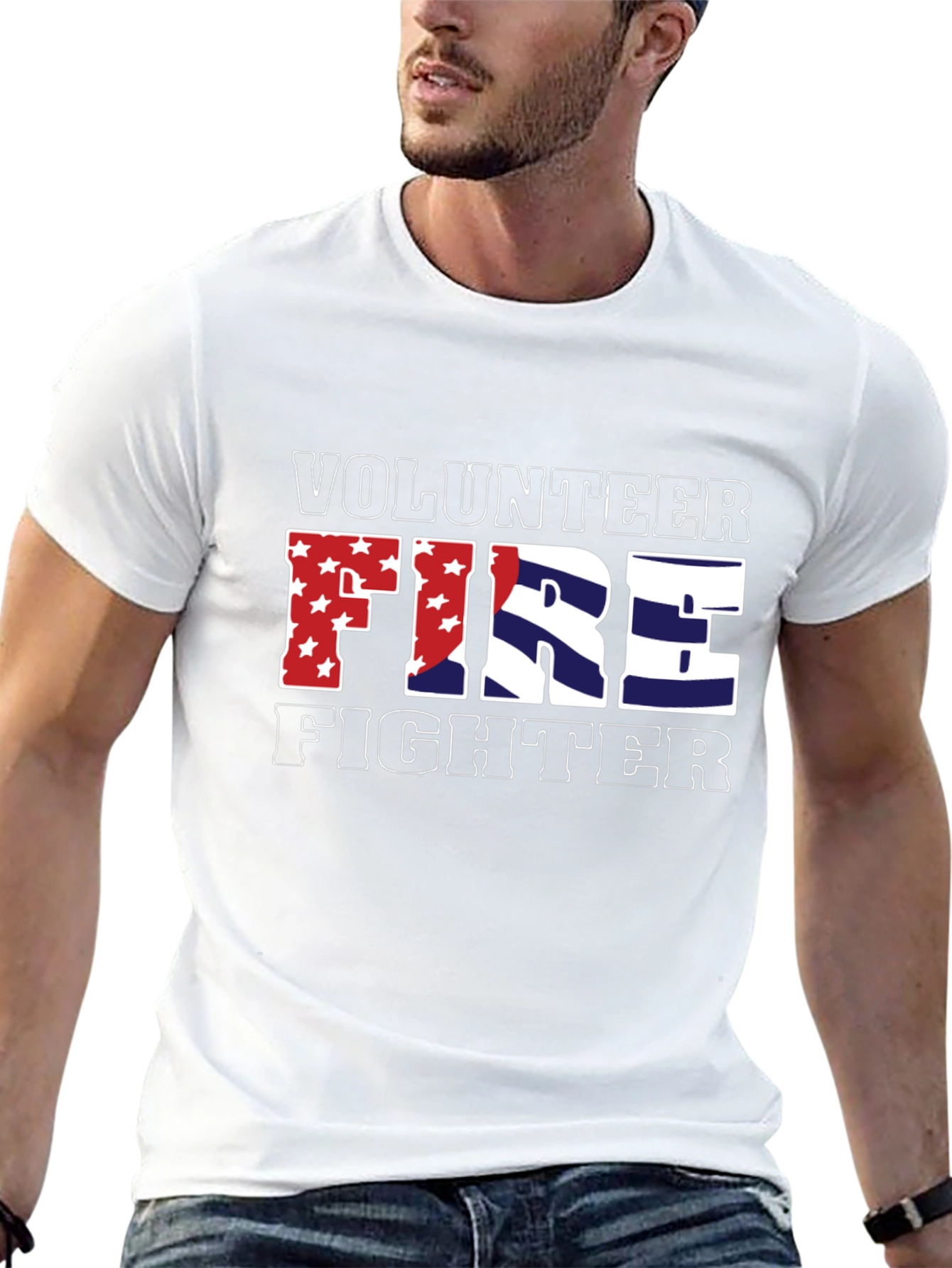 Volunteer Firefighter Patriotic Graphic Tee