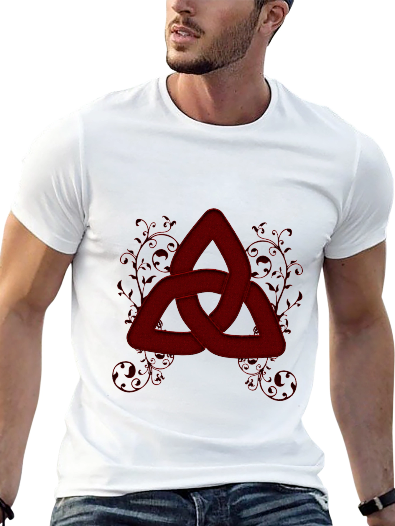 Red Knot Graphic Tee - Stylish Celtic Knot Design