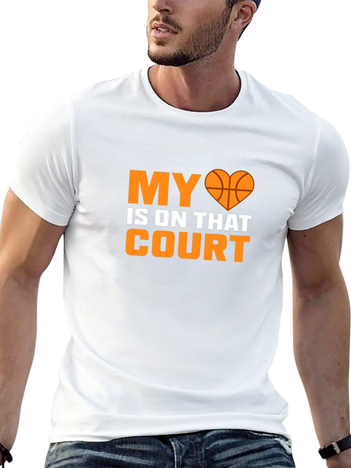 Basketball Heart Court Graphic Tee