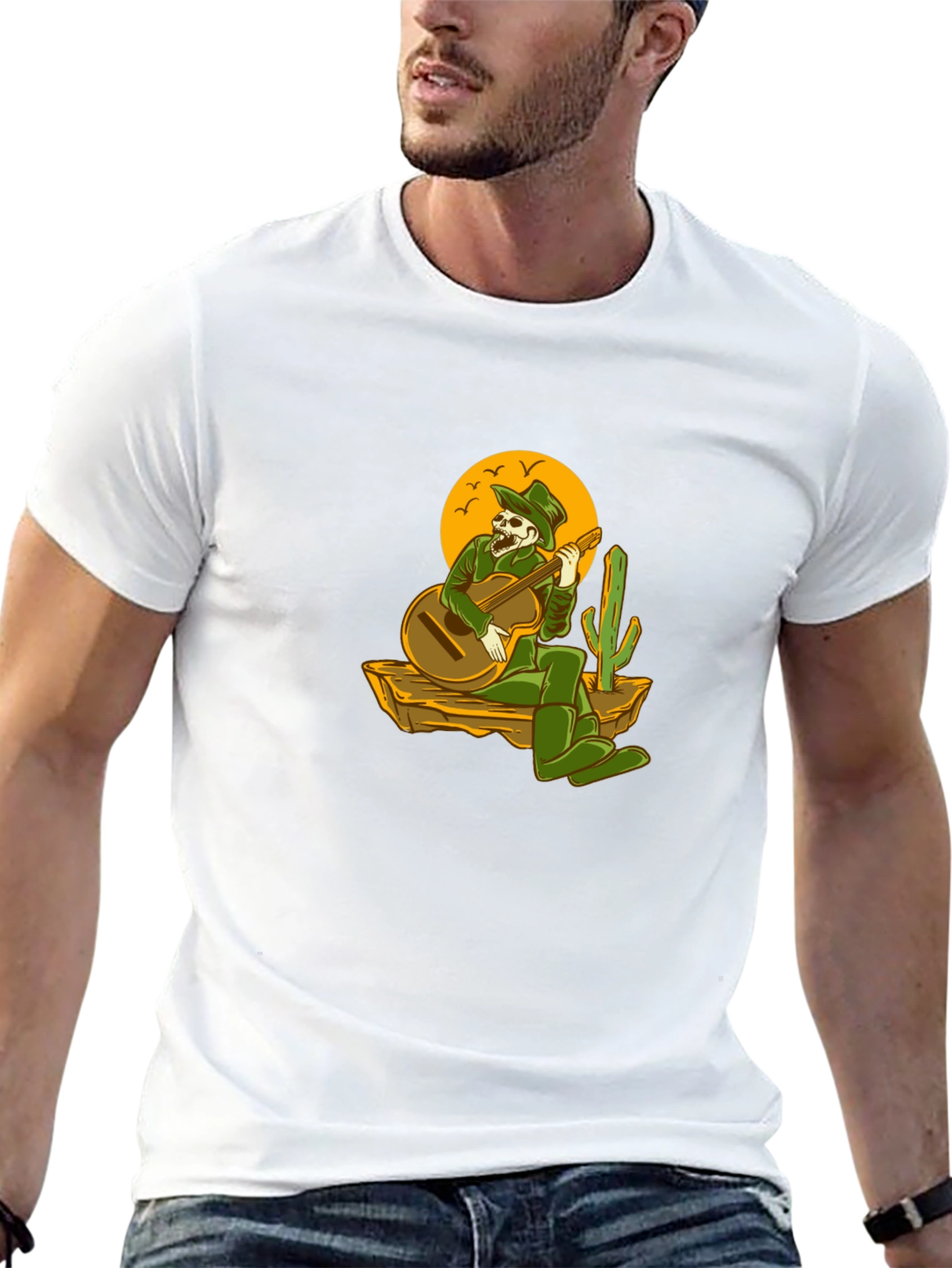 Skeleton Cowboy Guitar T-Shirt
