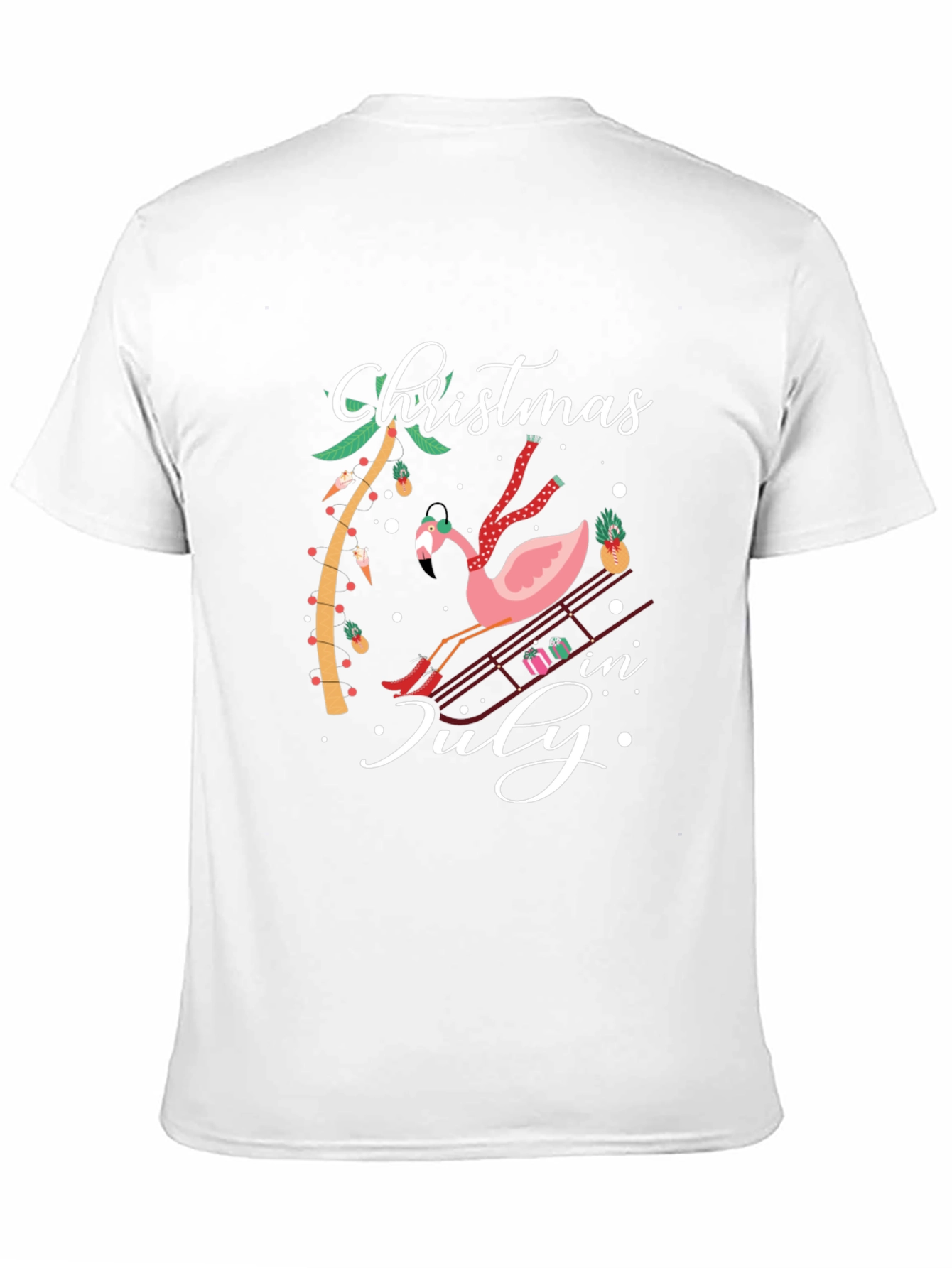 Christmas in July Flamingo T-Shirt