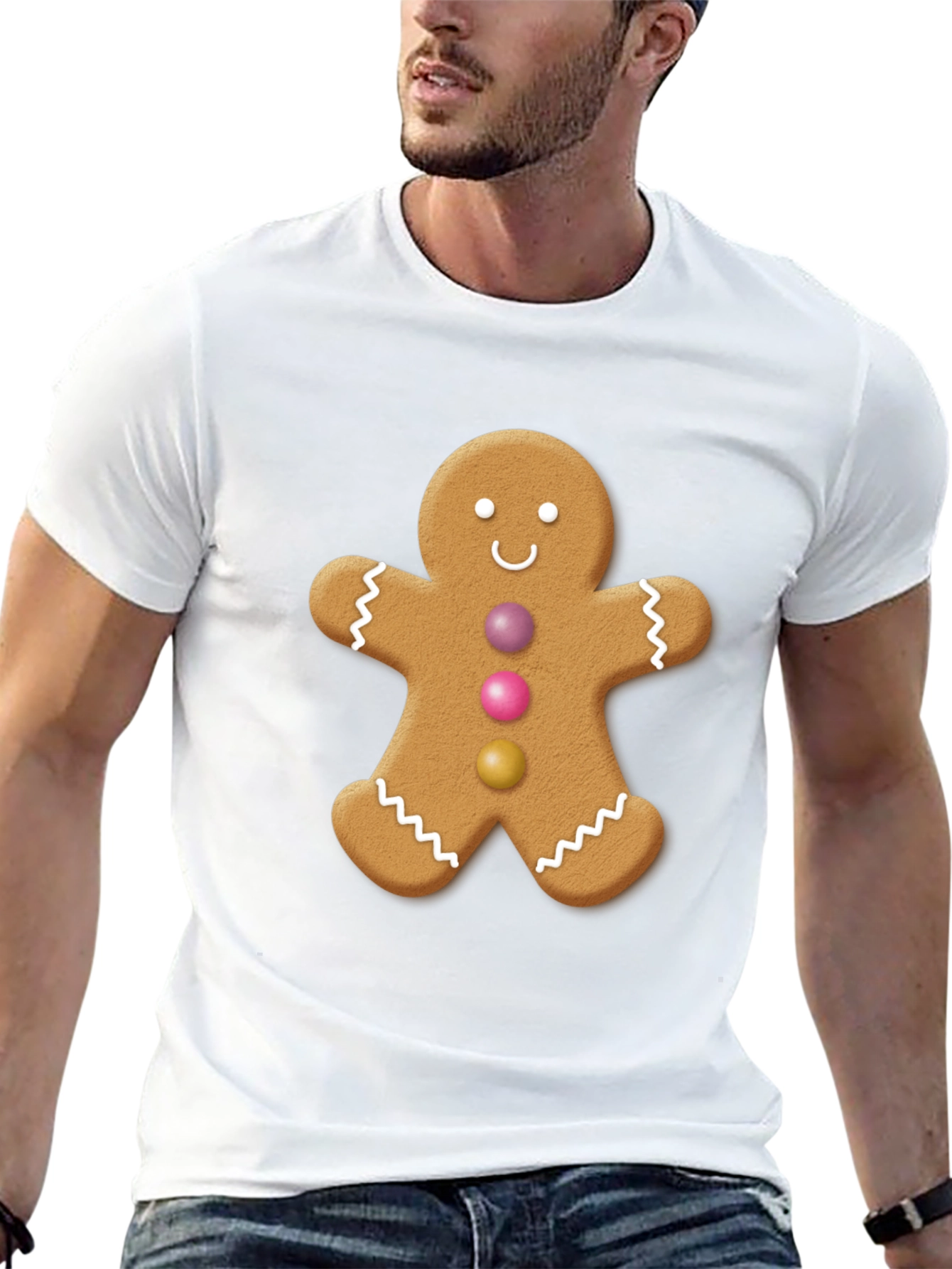 Gingerbread Man Graphic Tee - Holiday Festive