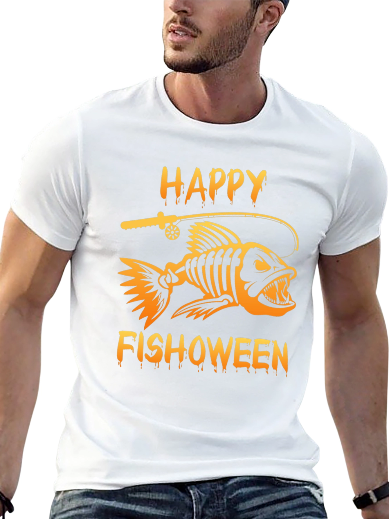Happy Fishoween Black Graphic Tee