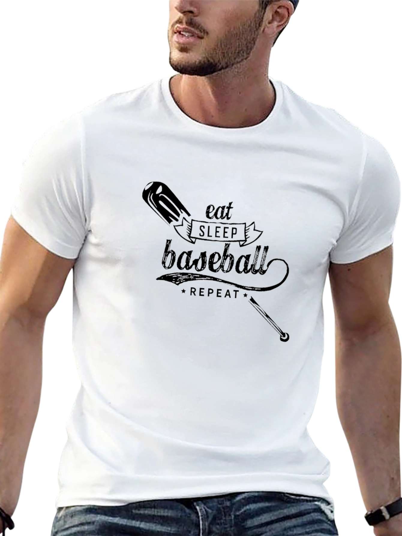 Eat Sleep Baseball Repeat Graphic T-Shirt