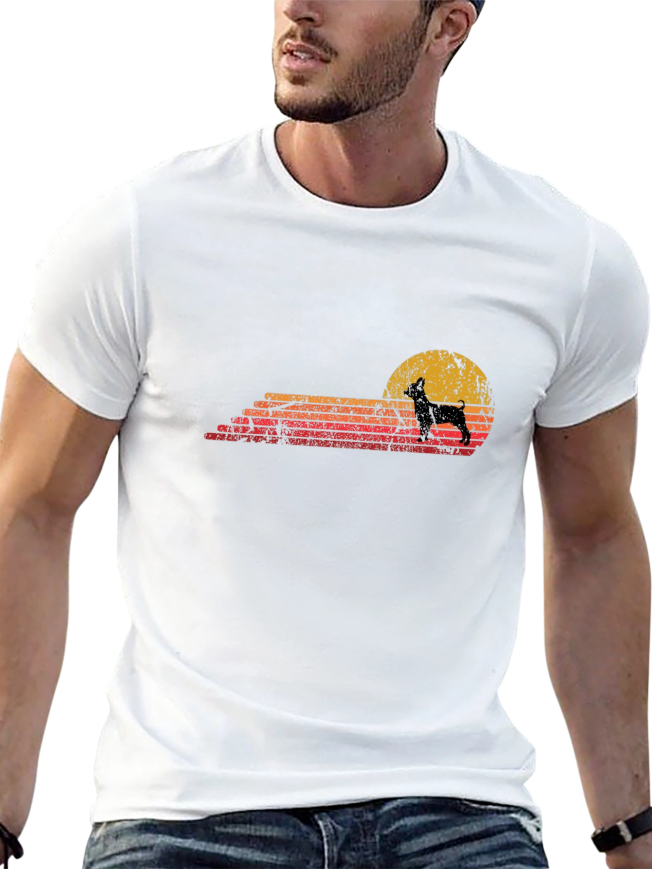 Retro Dog Silhouette Graphic Tee
