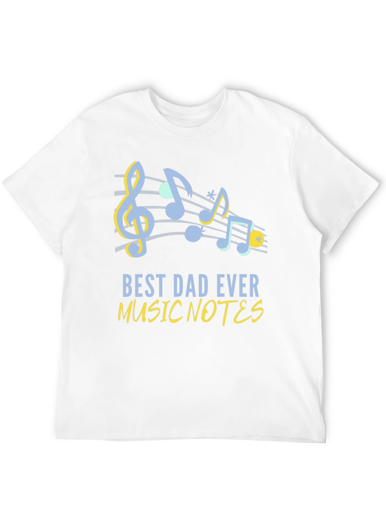 Best Dad Ever Music Notes Graphic Tee - Black
