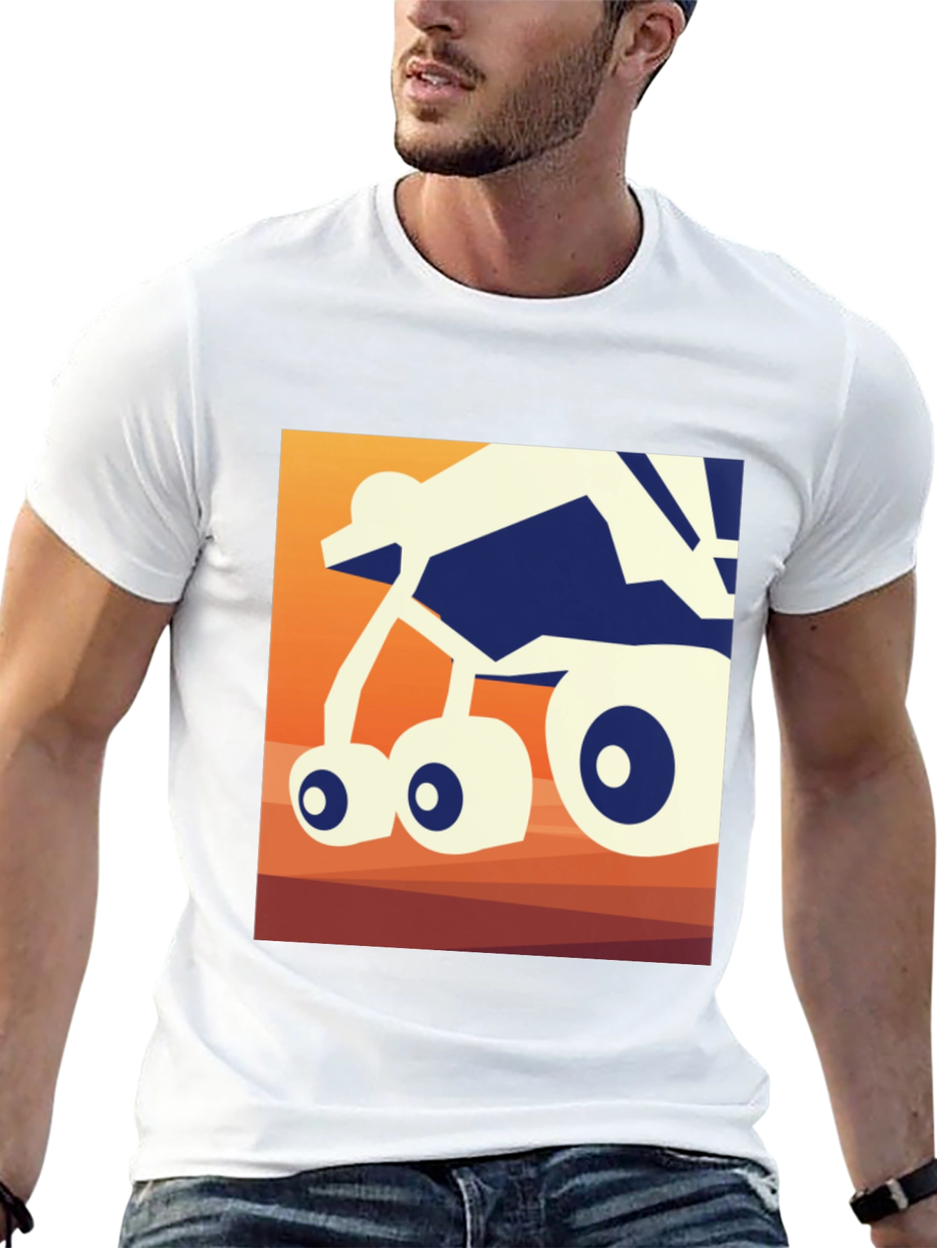 Abstract Rover Graphic Tee - Black Unisex T-Shirt