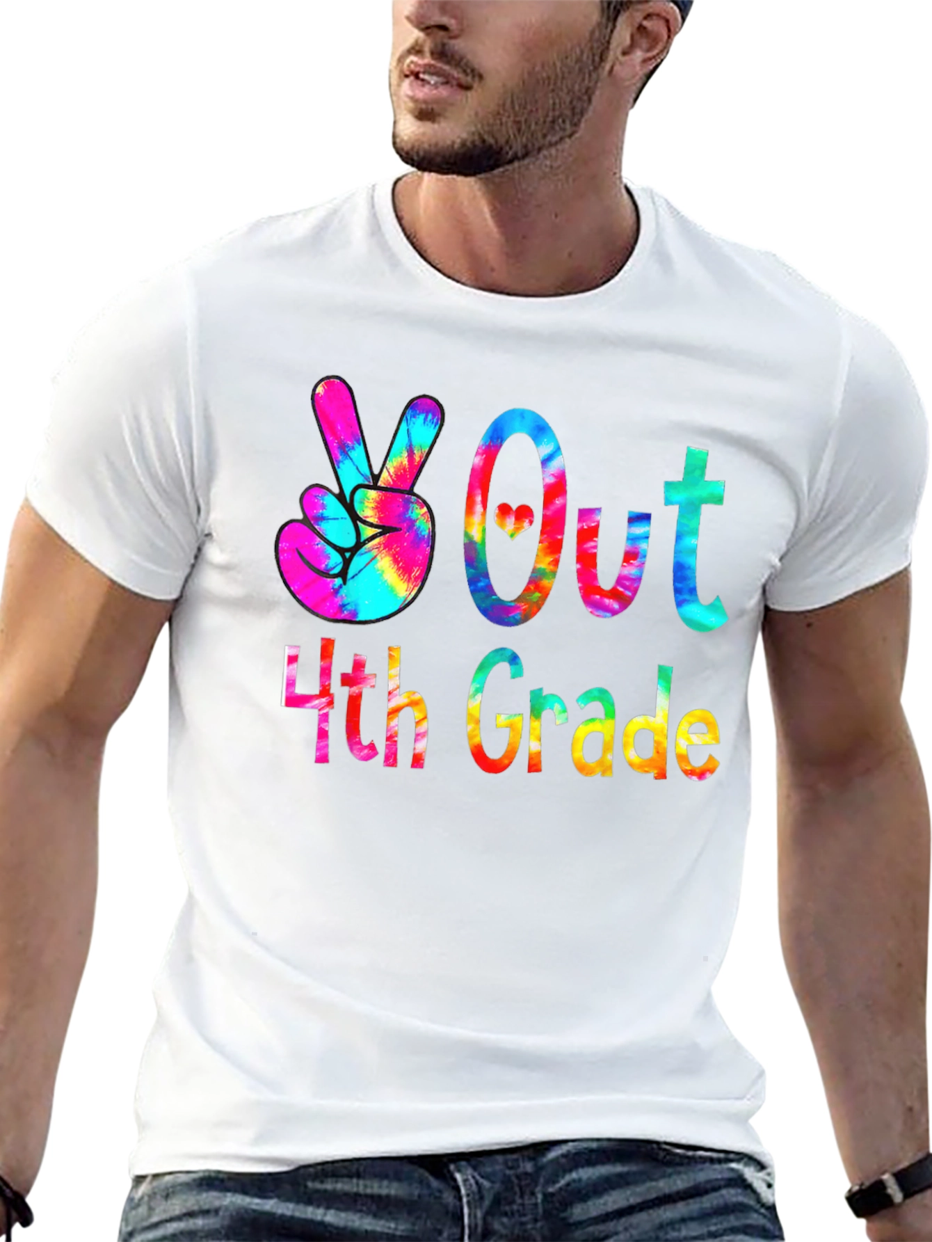 Peace Out 4th Grade Tie-Dye T-Shirt