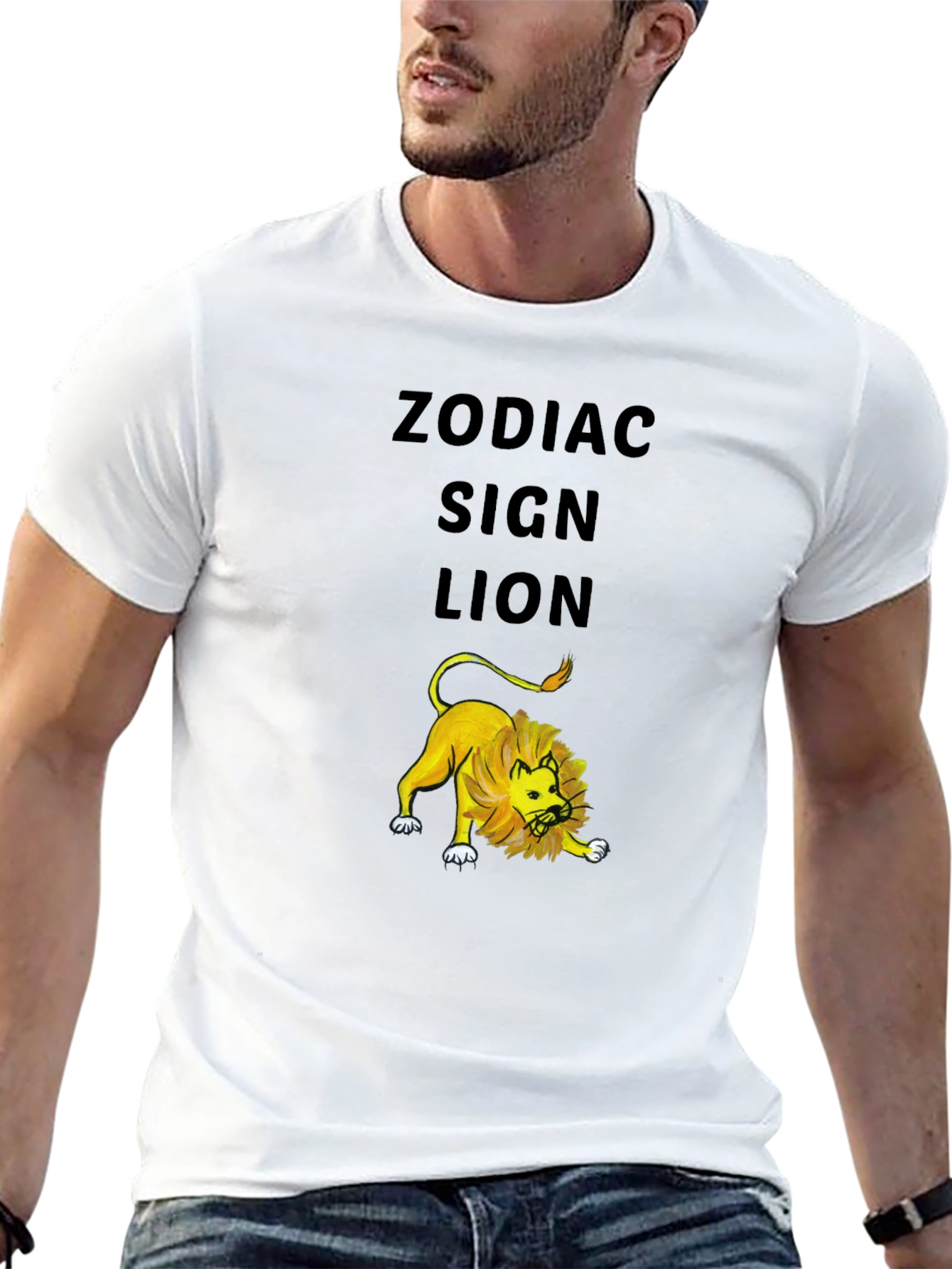 Zodiac Sign Lion Black T-Shirt
