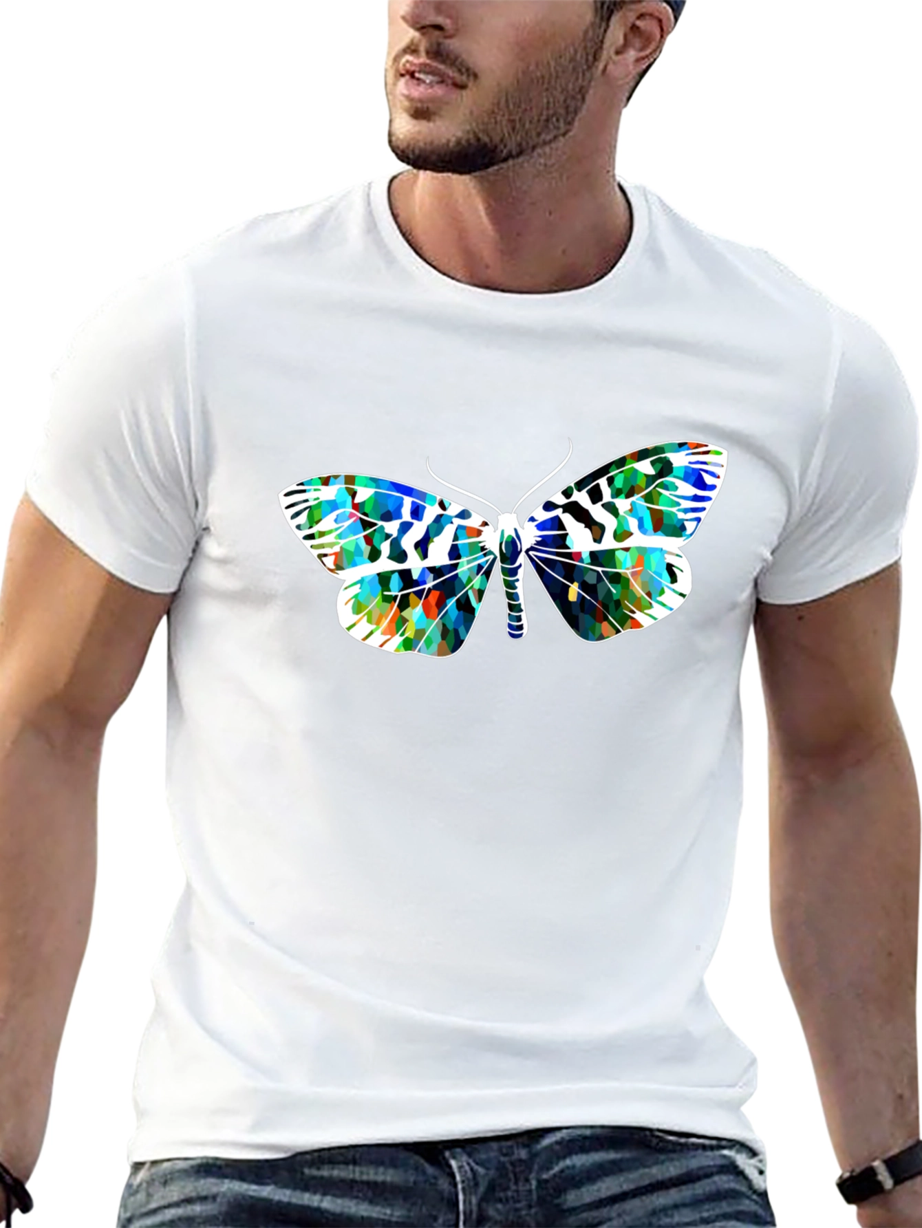 Butterfly Graphic Print Black T-Shirt