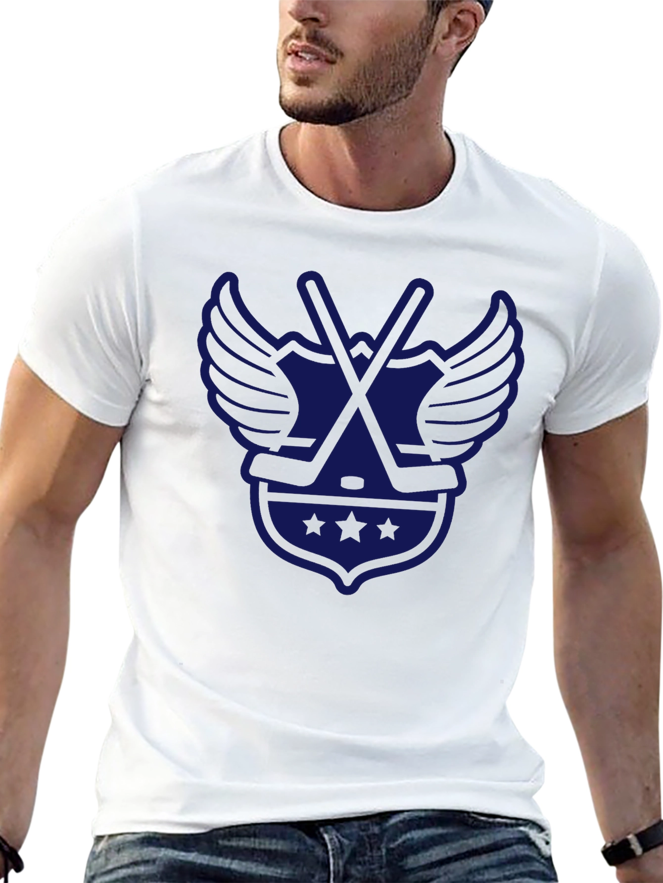 Hockey Wings T-Shirt - Classic Black Tee
