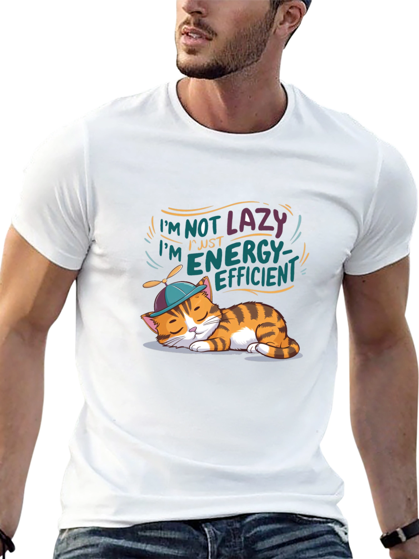 Energy Efficient Cat T-Shirt - Lazy Day Apparel