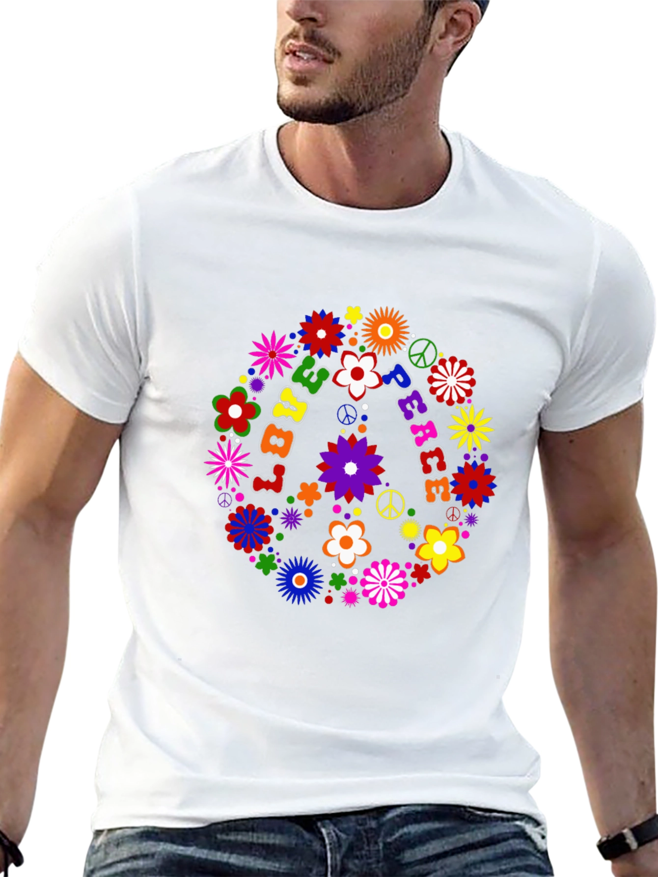 Peace Love Flowers Graphic Tee