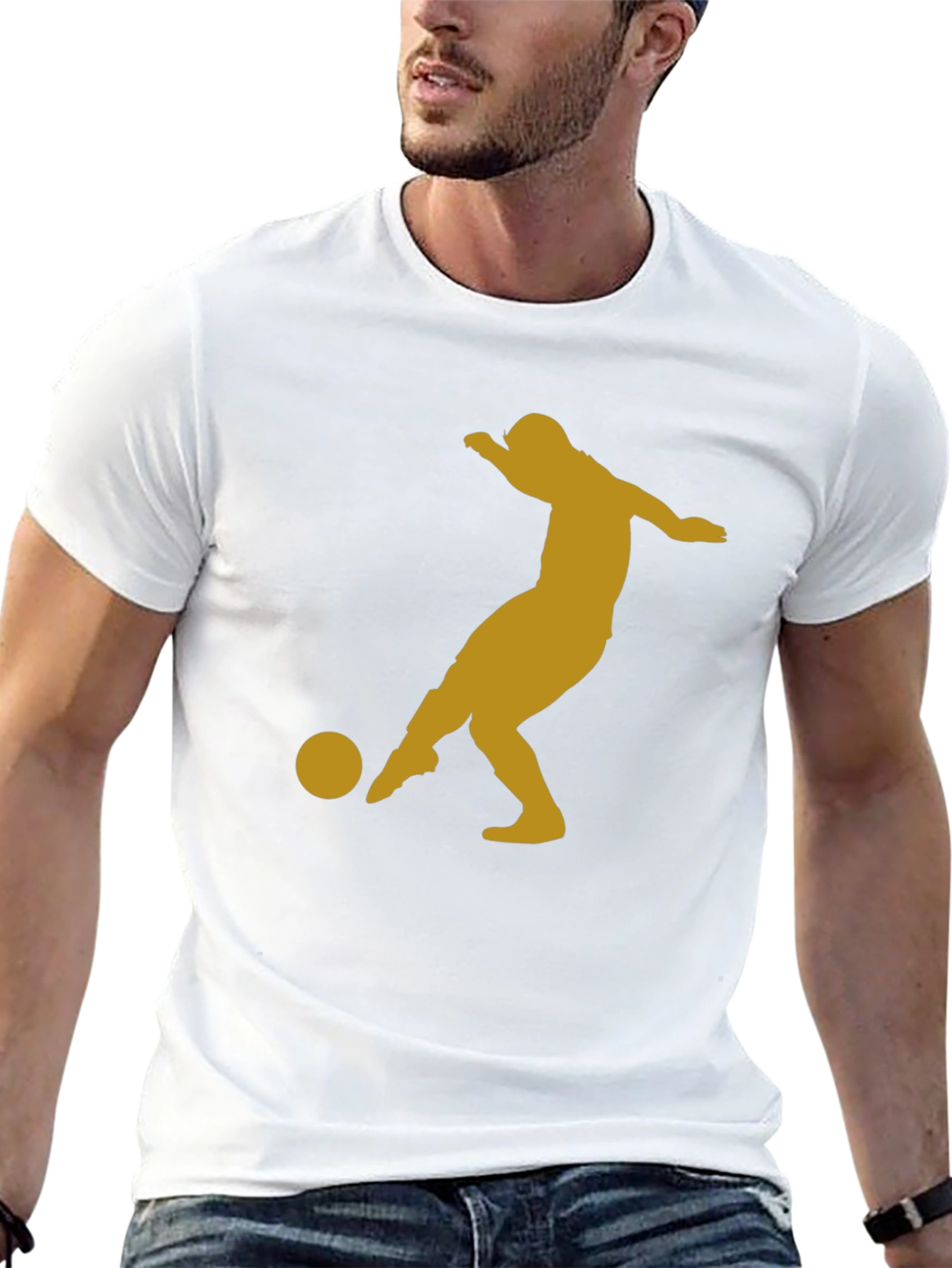 Soccer Player Graphic Tee - Black T-Shirt