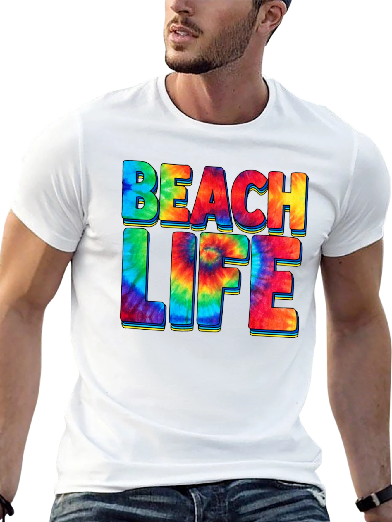 Beach Life Tie Dye Graphic T-Shirt