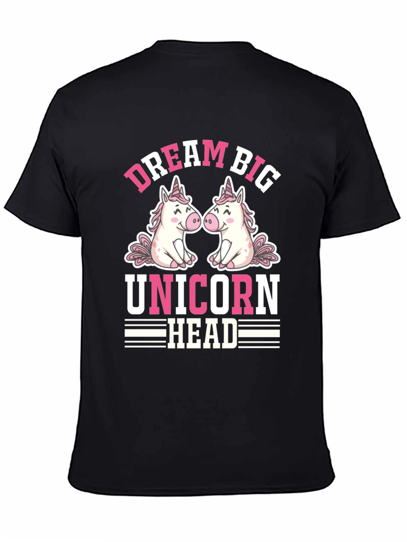 Dream Big Unicorn Head Graphic T-Shirt