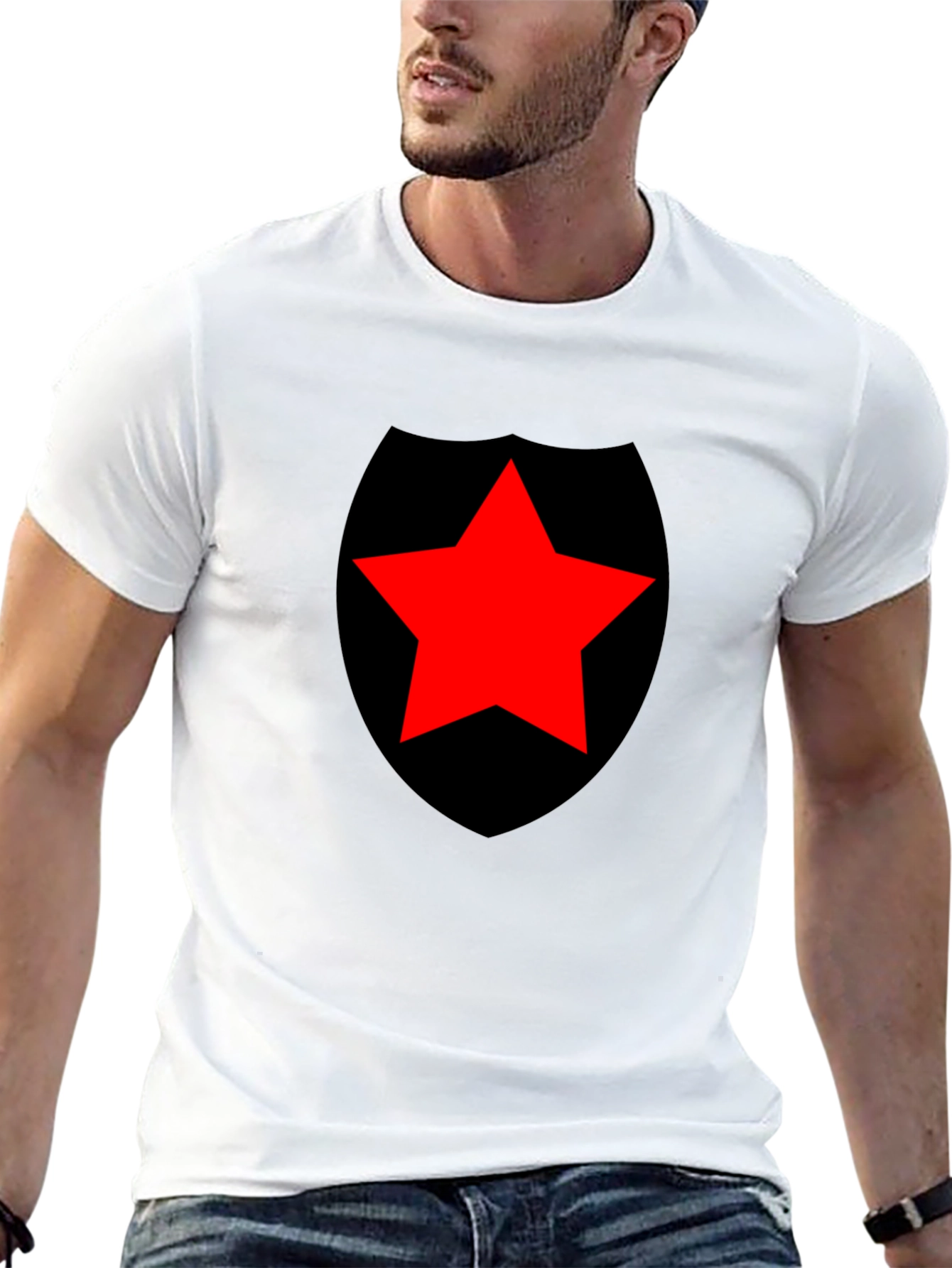 Red Star Shield Black T-Shirt