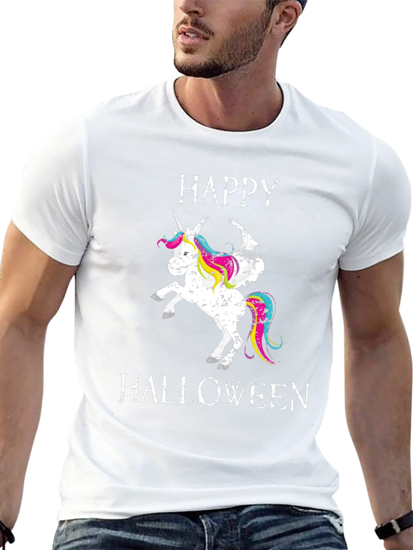 Happy Halloween Unicorn Black T-Shirt