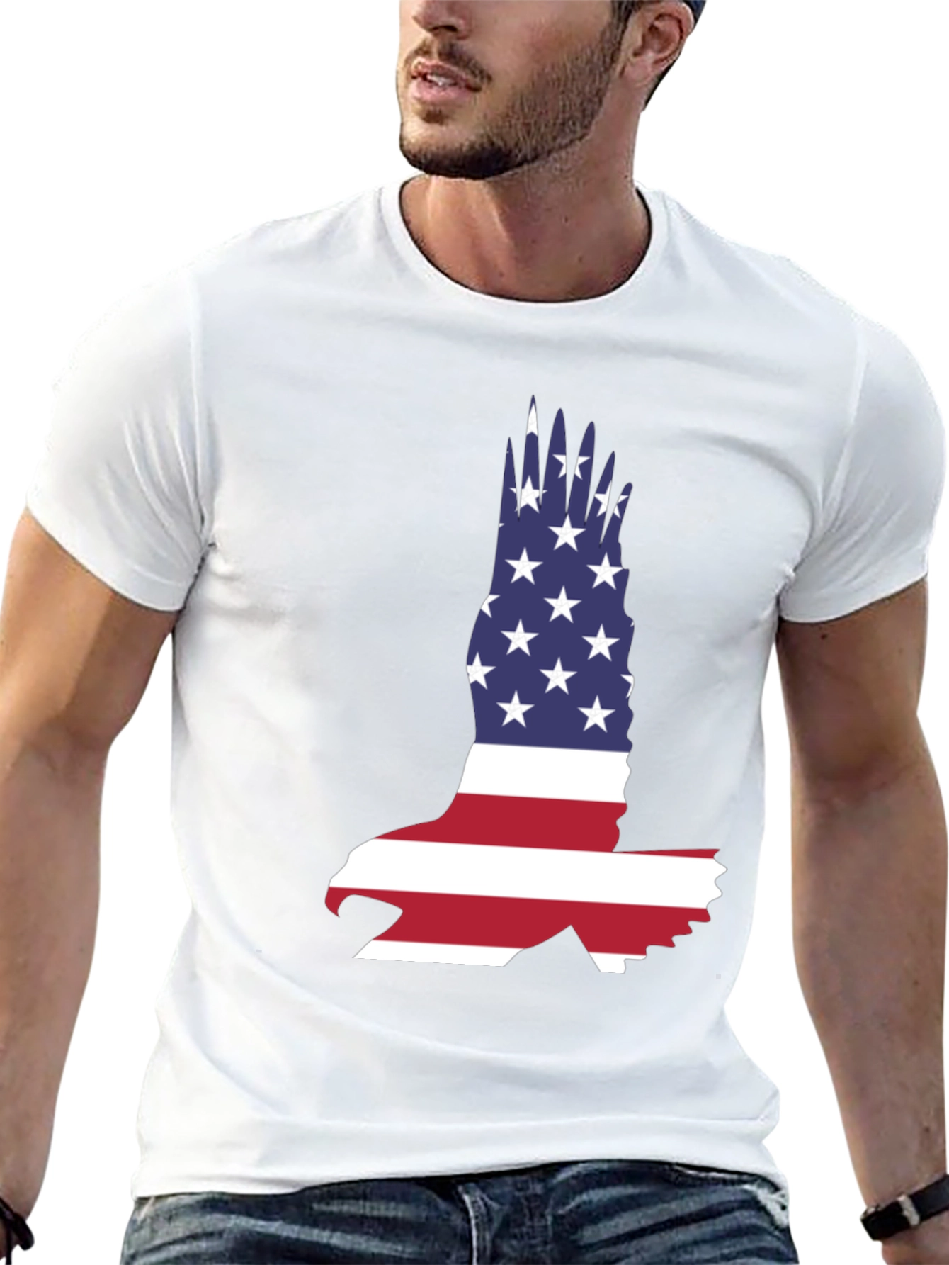 American Flag Eagle Graphic Tee - Patriotic T-Shirt