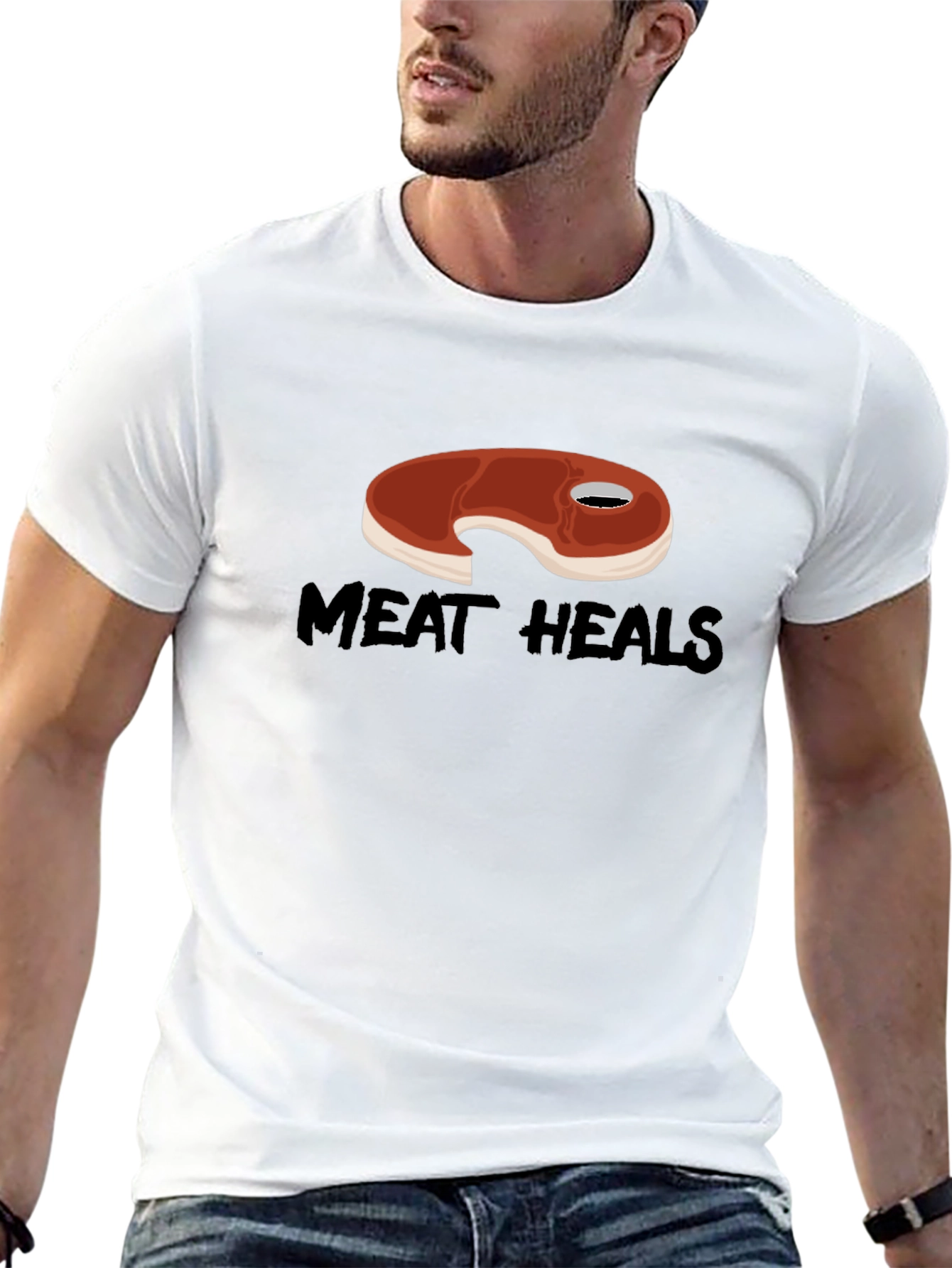 Meat Heals T-Shirt - Funny Foodie Graphic Tee