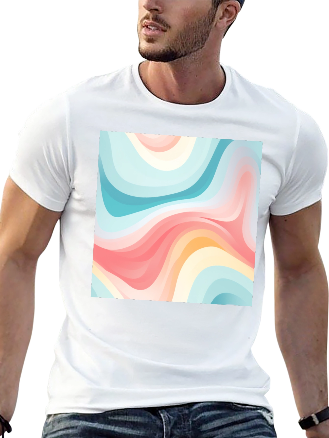 Retro Wave Tee - Abstract Graphic Print