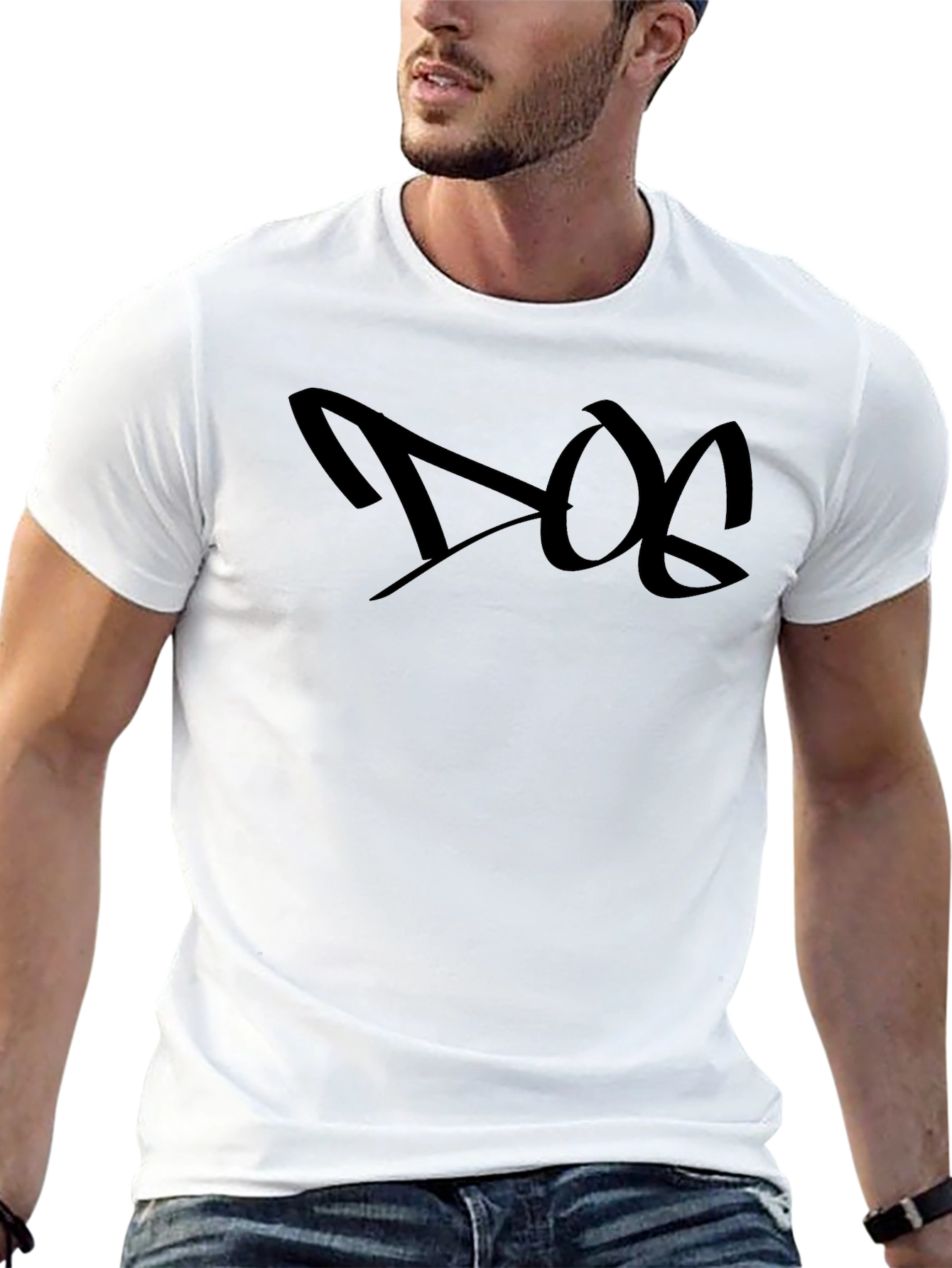 Dog Graphic Tee - Black Casual T-Shirt