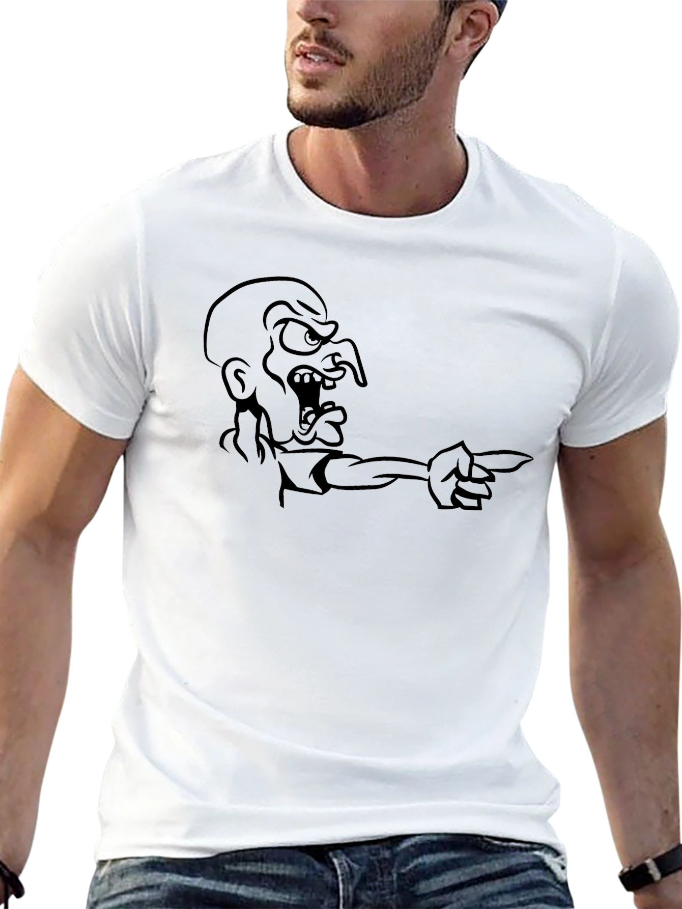 Angry Pointing Man Graphic Tee