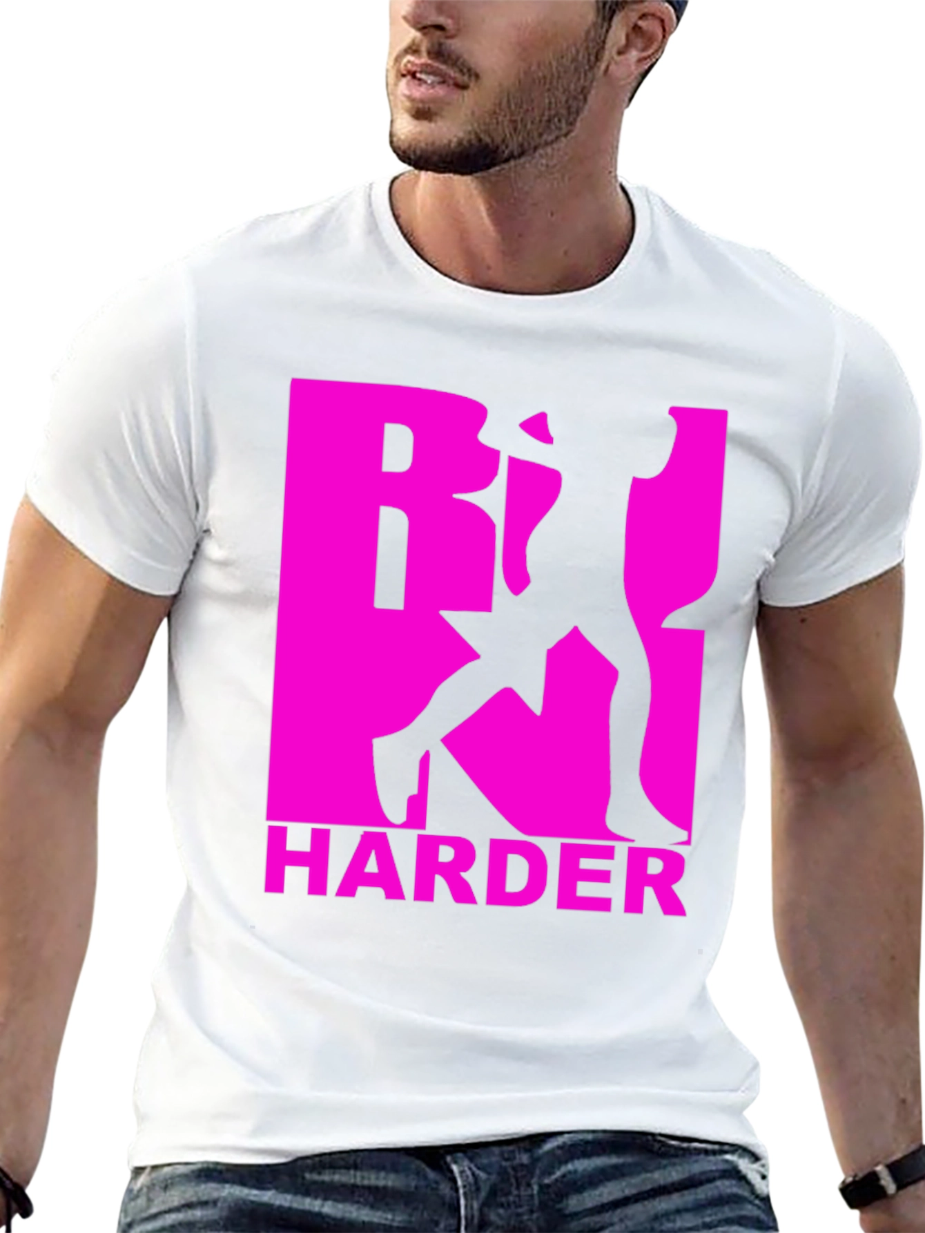 Work Harder T-Shirt: Pink Graphic Tee