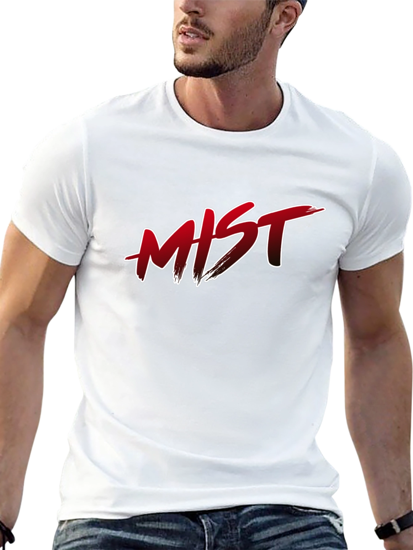 MIST Graphic Print Black T-Shirt