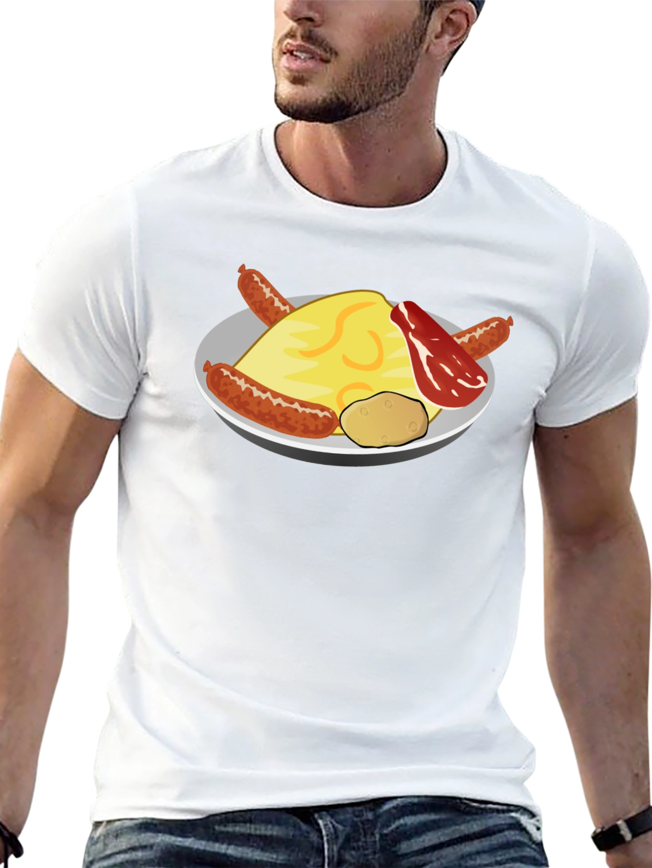 Breakfast Food Graphic Tee - Sausage & Potatoes