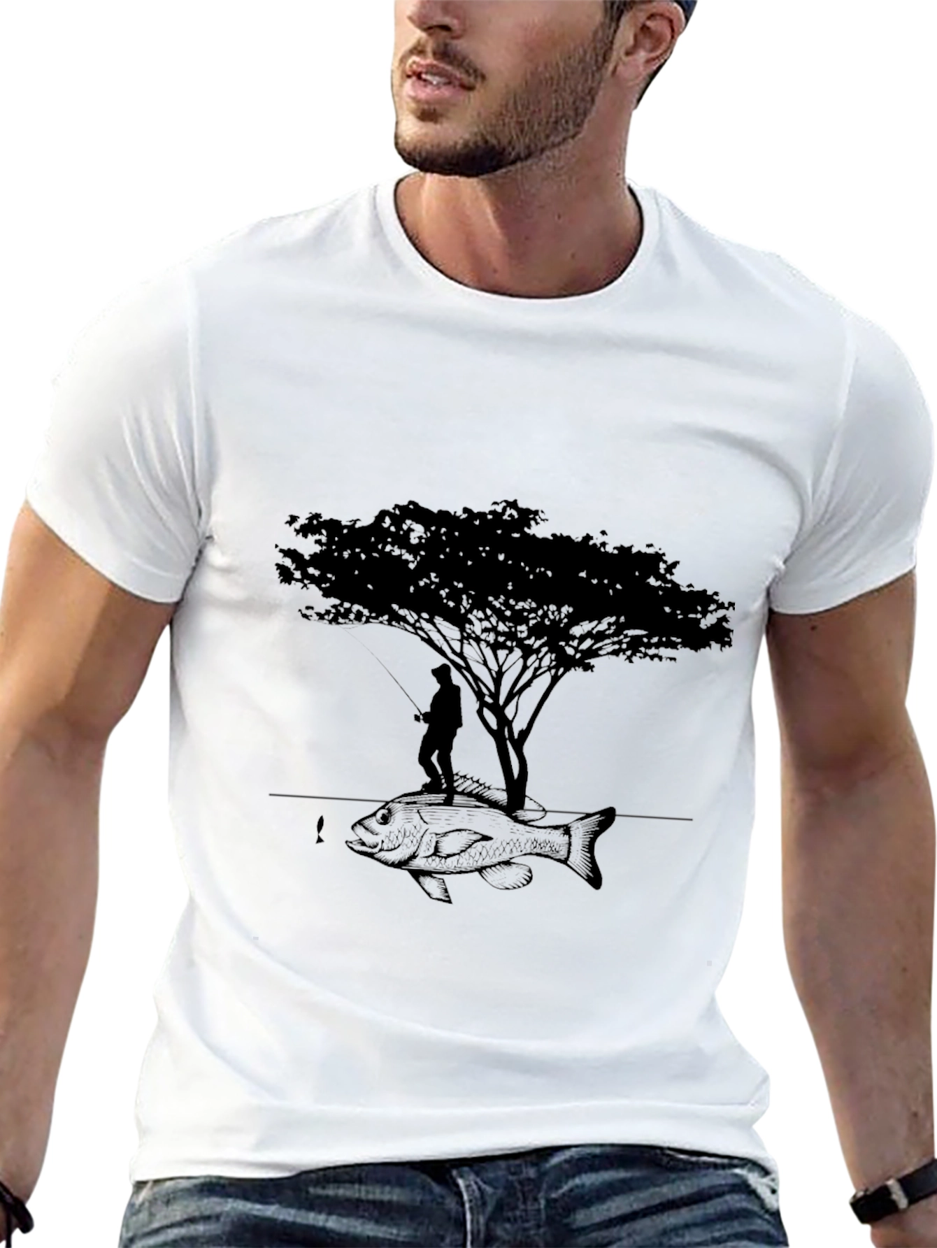 Fishing Tree Graphic Tee