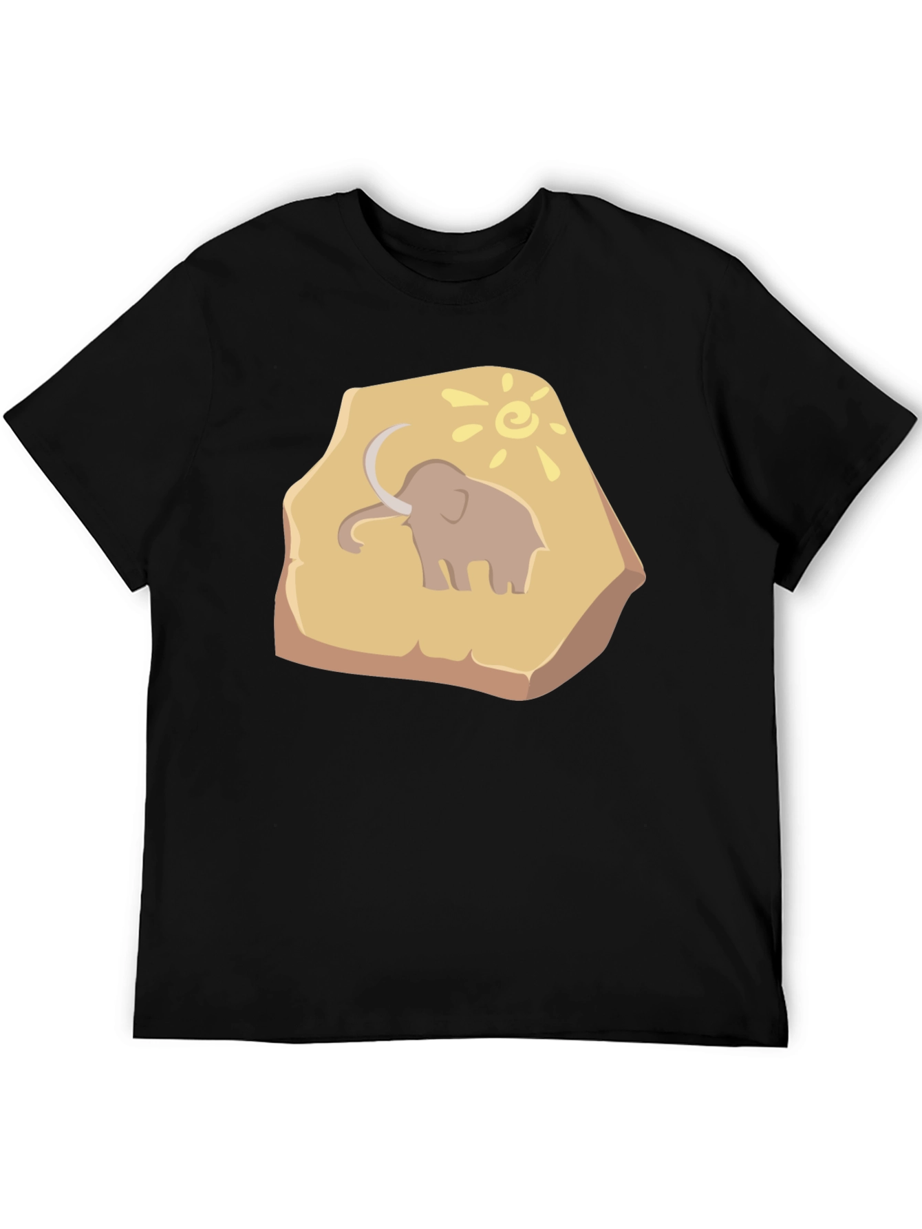 Mammoth Fossil Graphic Tee - Black Cotton T-Shirt
