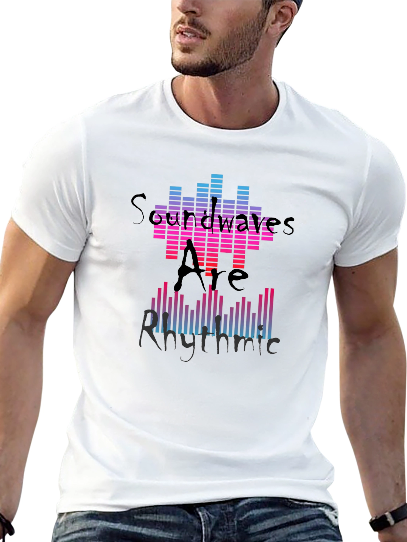 Soundwaves Rhythmic Graphic Tee - Black