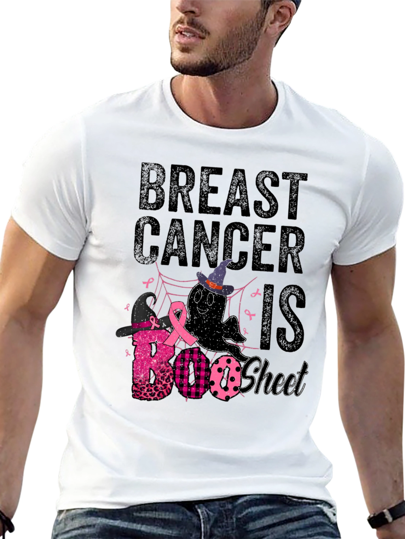 Breast Cancer Awareness Halloween BOO Sheet T-Shirt
