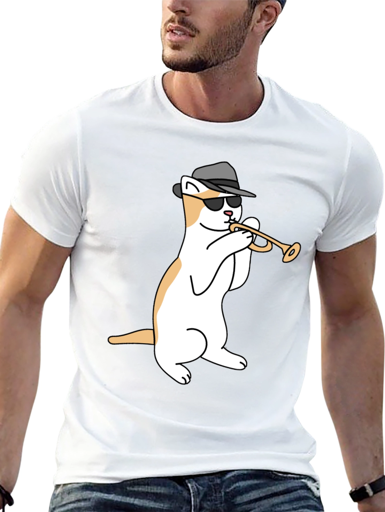 Cool Cat Trumpet Black T-Shirt