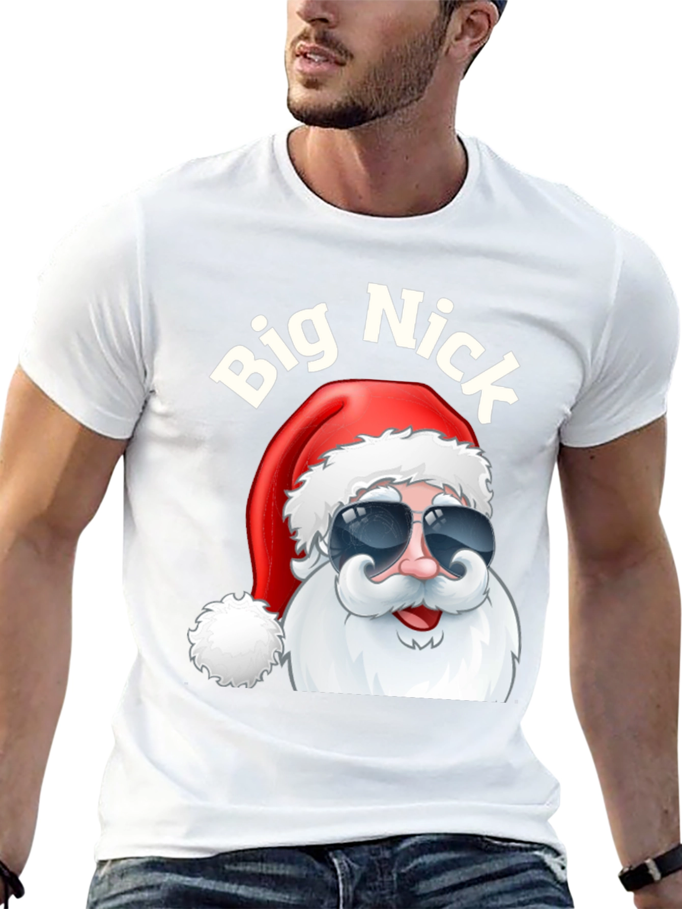 Big Nick Santa Black Graphic Tee