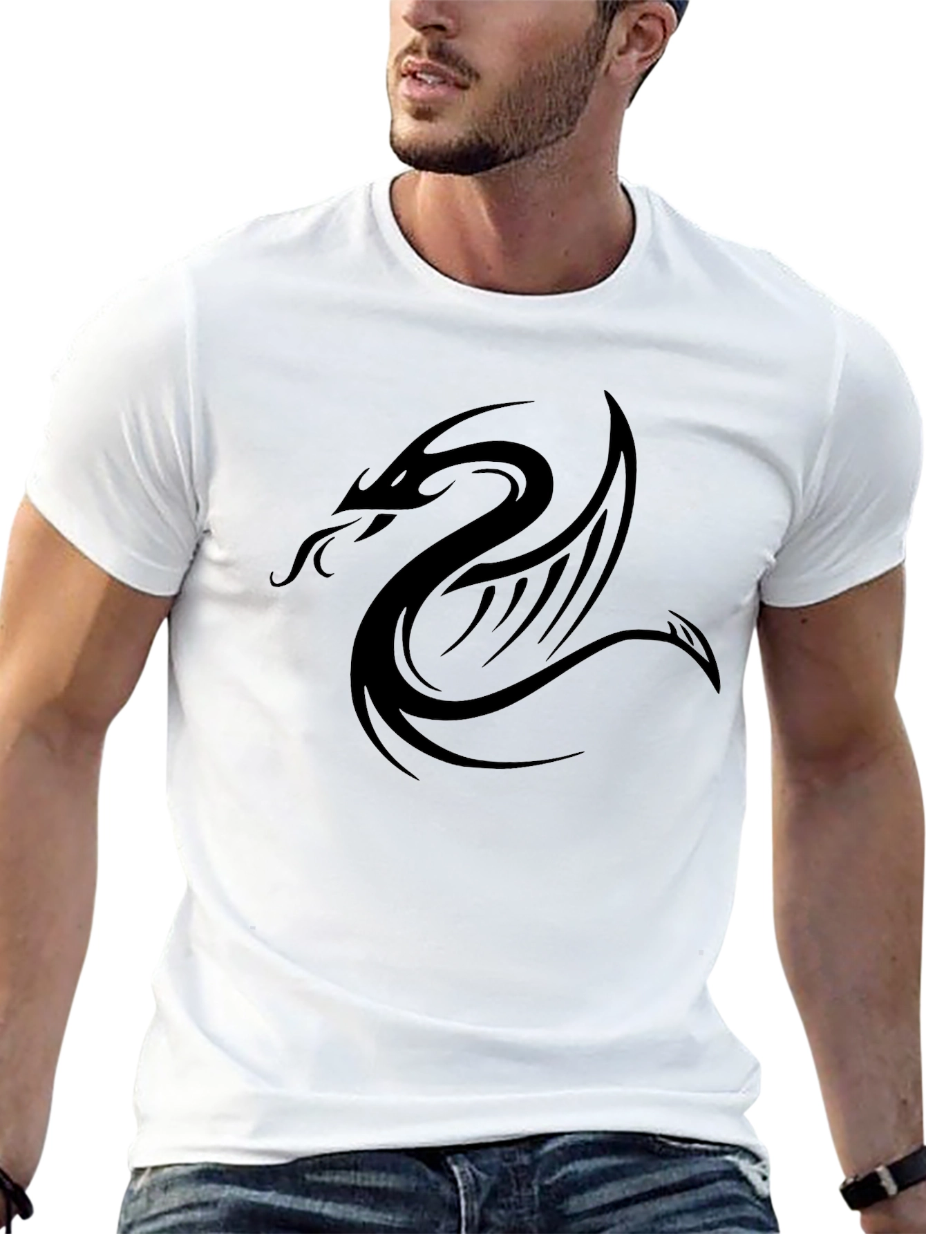 Black Dragon Graphic Tee - Modern Style