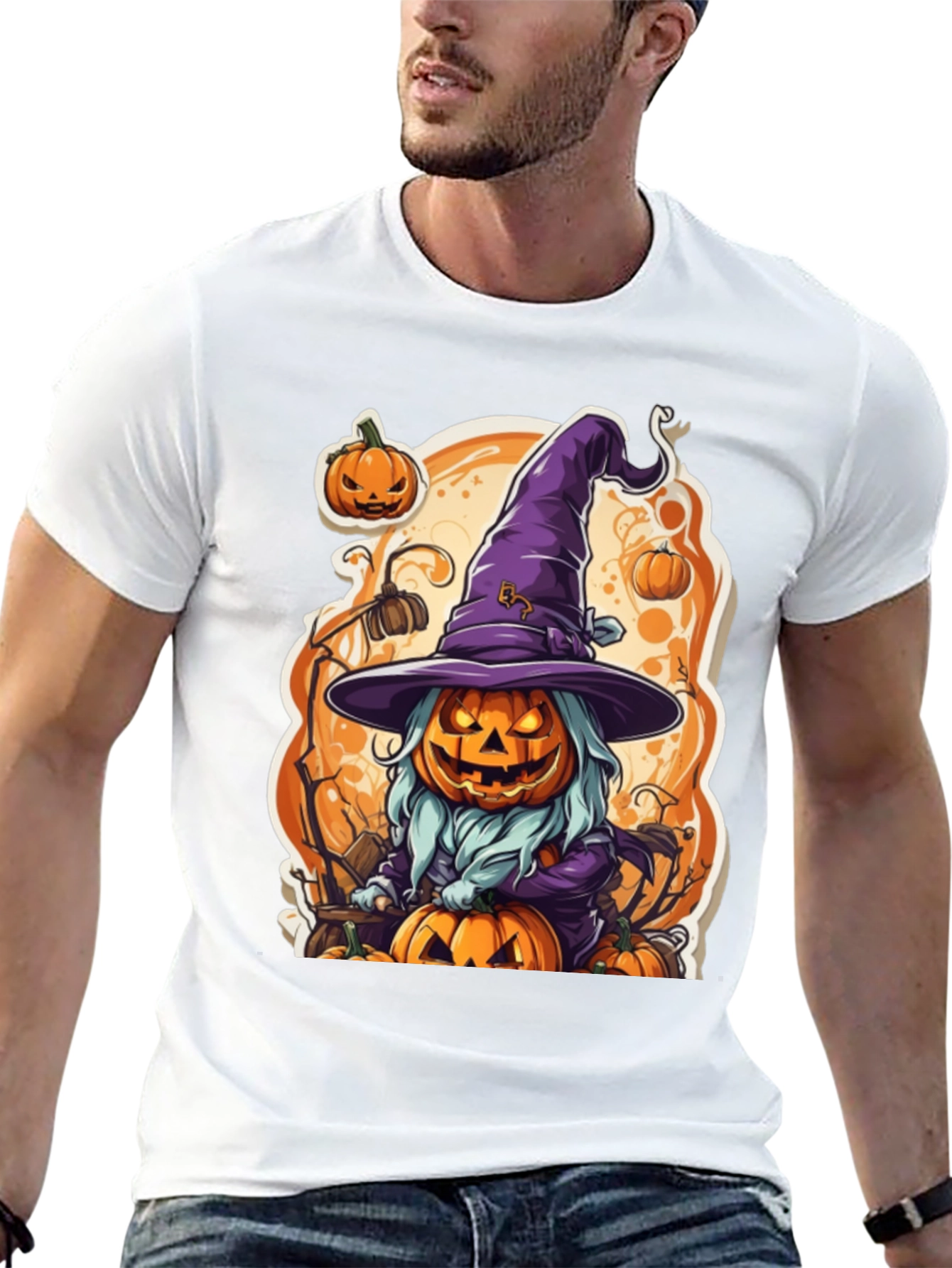 Halloween Pumpkin Witch Graphic Tee