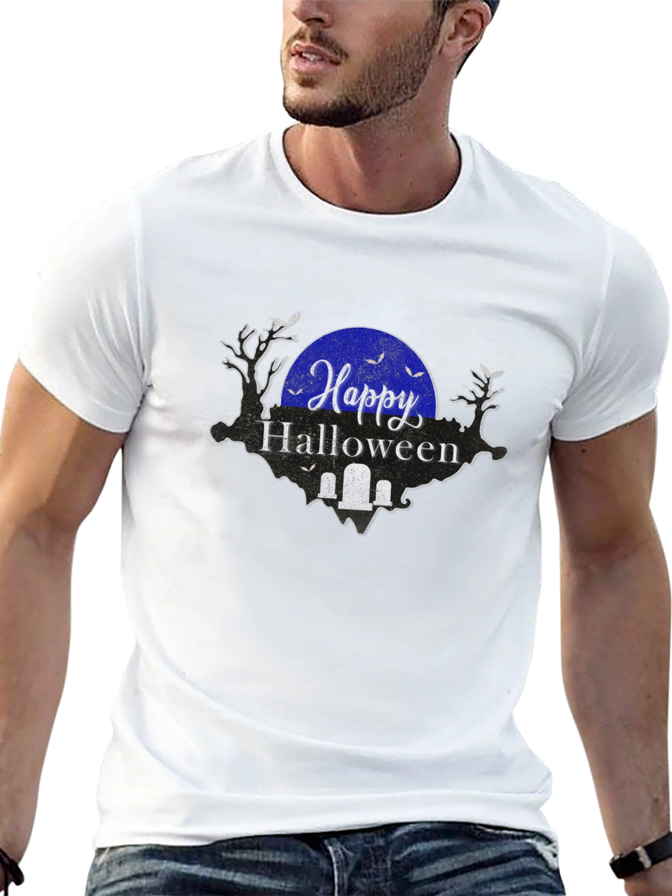 Happy Halloween Graphic Tee - Black Shirt