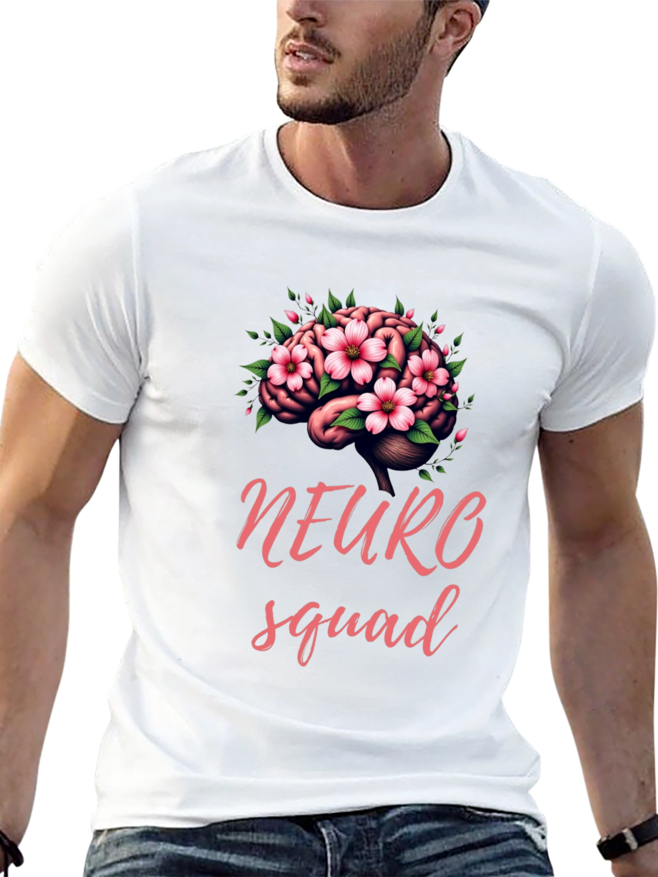 Neuro Squad Brain Floral Graphic Tee - Unisex