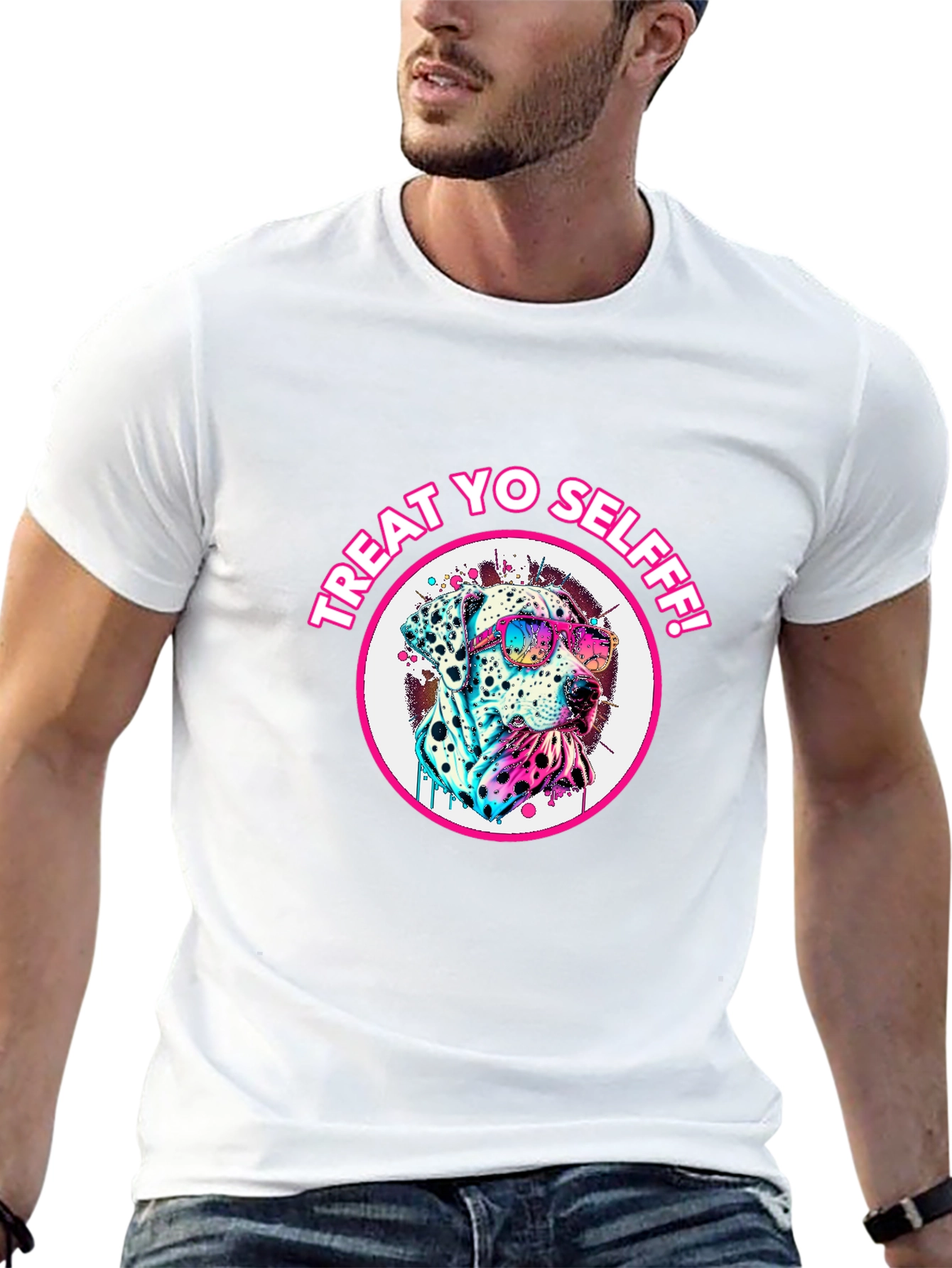 Treat Yo Self Dalmatian T-Shirt - Cool Dog Tee