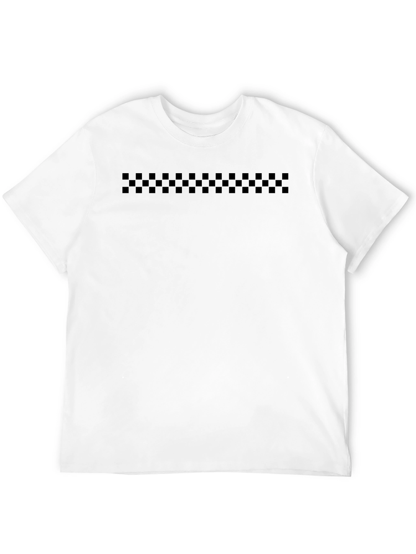 Black Checkerboard Crew Neck T-Shirt