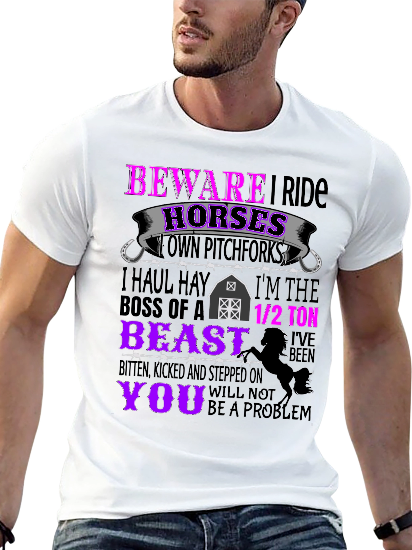 Beware I Ride Horses Graphic Tee
