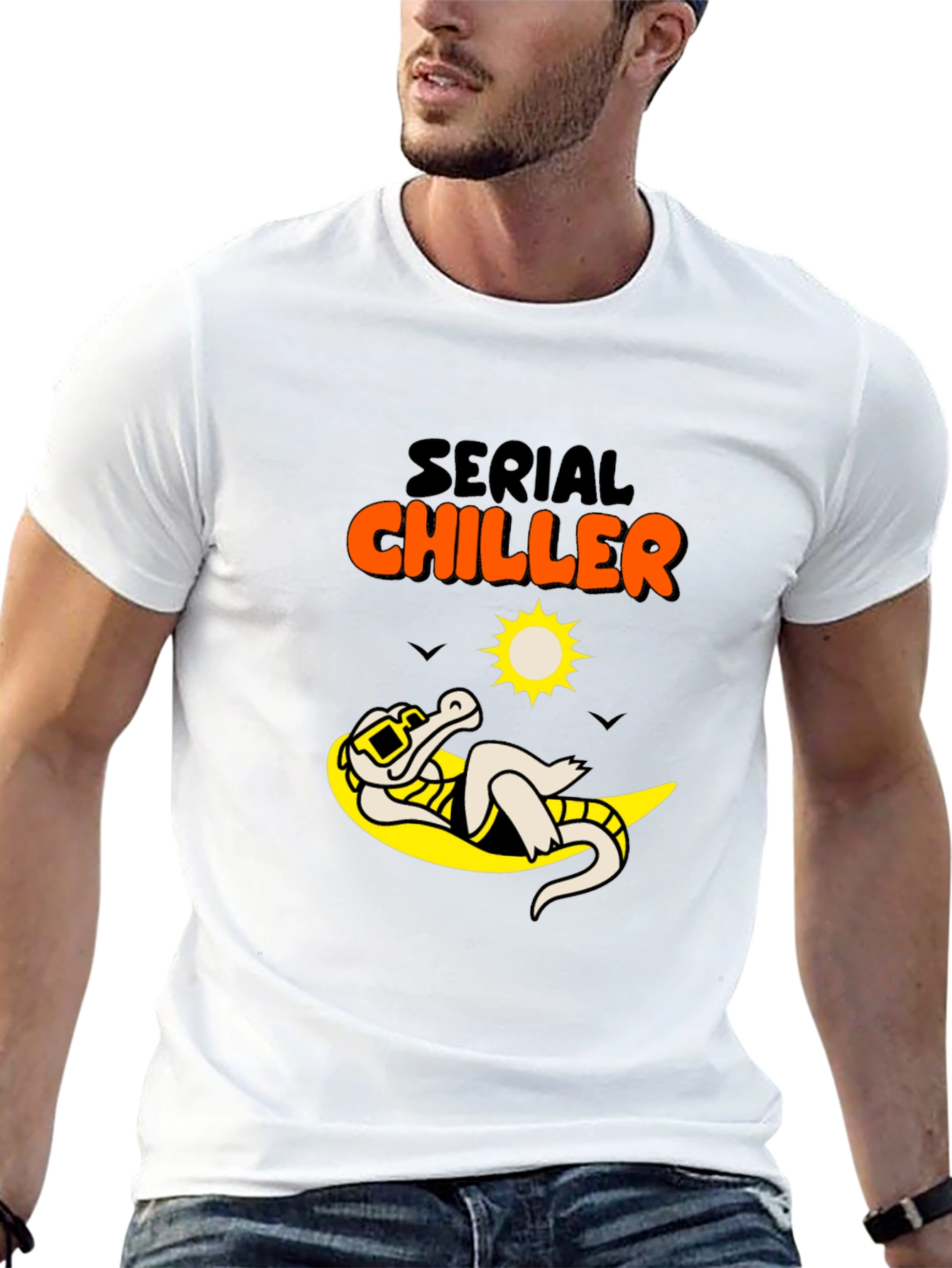 Serial Chiller Graphic Tee - Relaxed Alligator Design