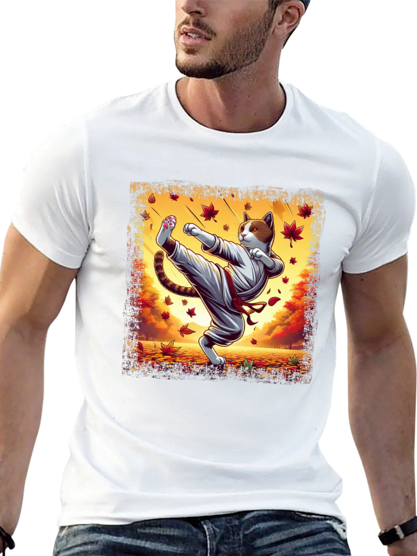 Karate Cat T-Shirt - Martial Arts Kitten Tee