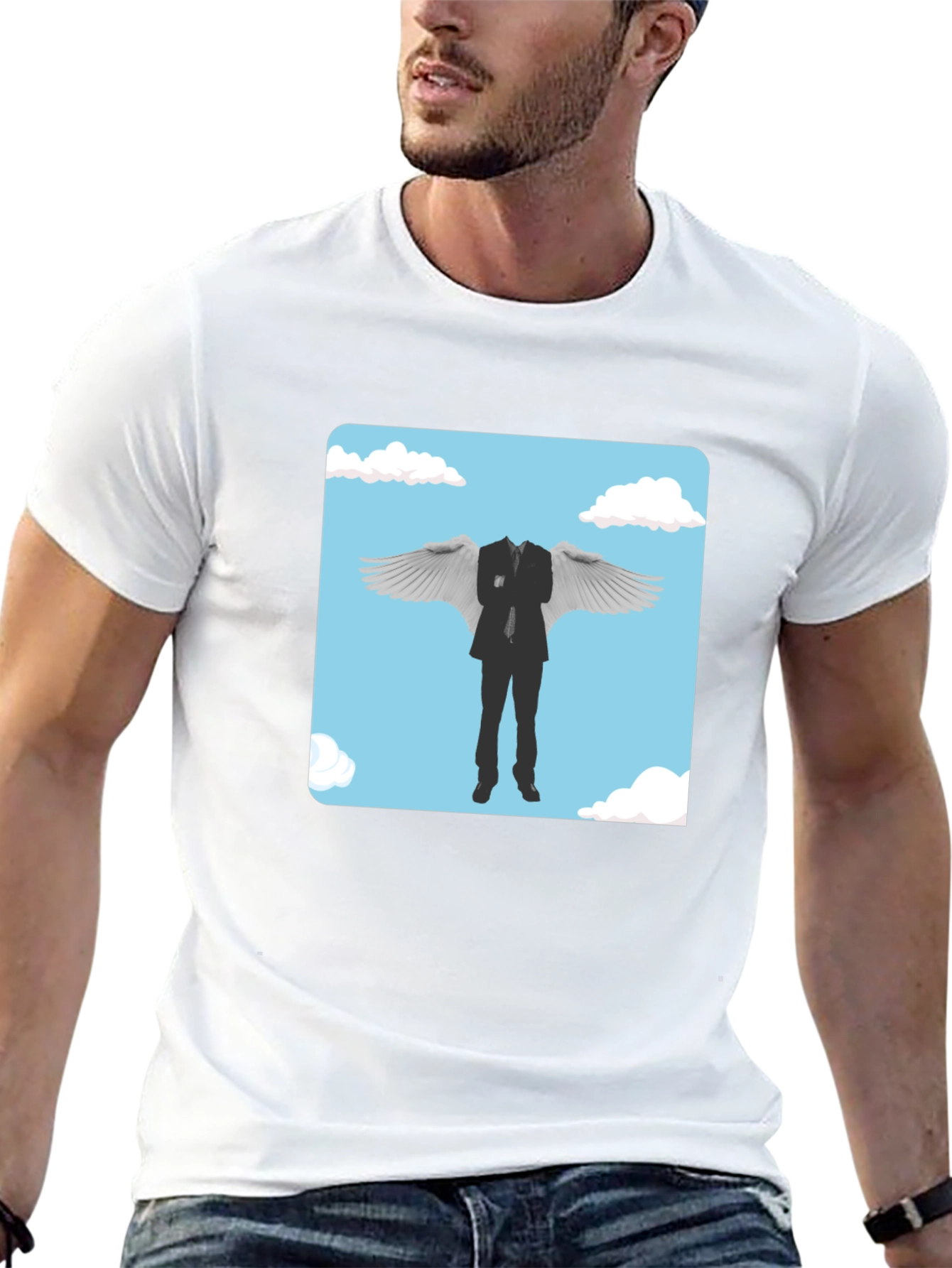 Whimsical Winged Suit Graphic Tee