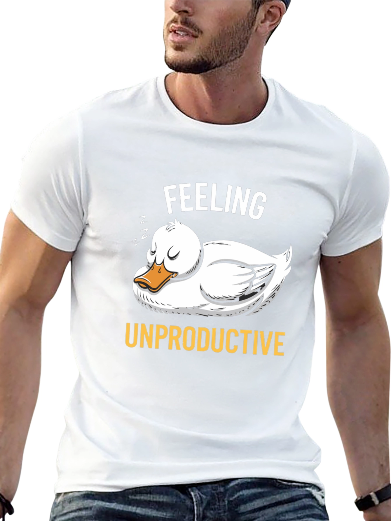 Feeling Unproductive Sleeping Duck Graphic T-Shirt