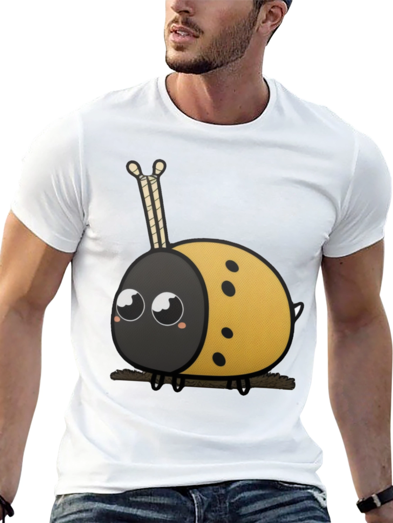 Cute Ladybug Cartoon Graphic T-Shirt
